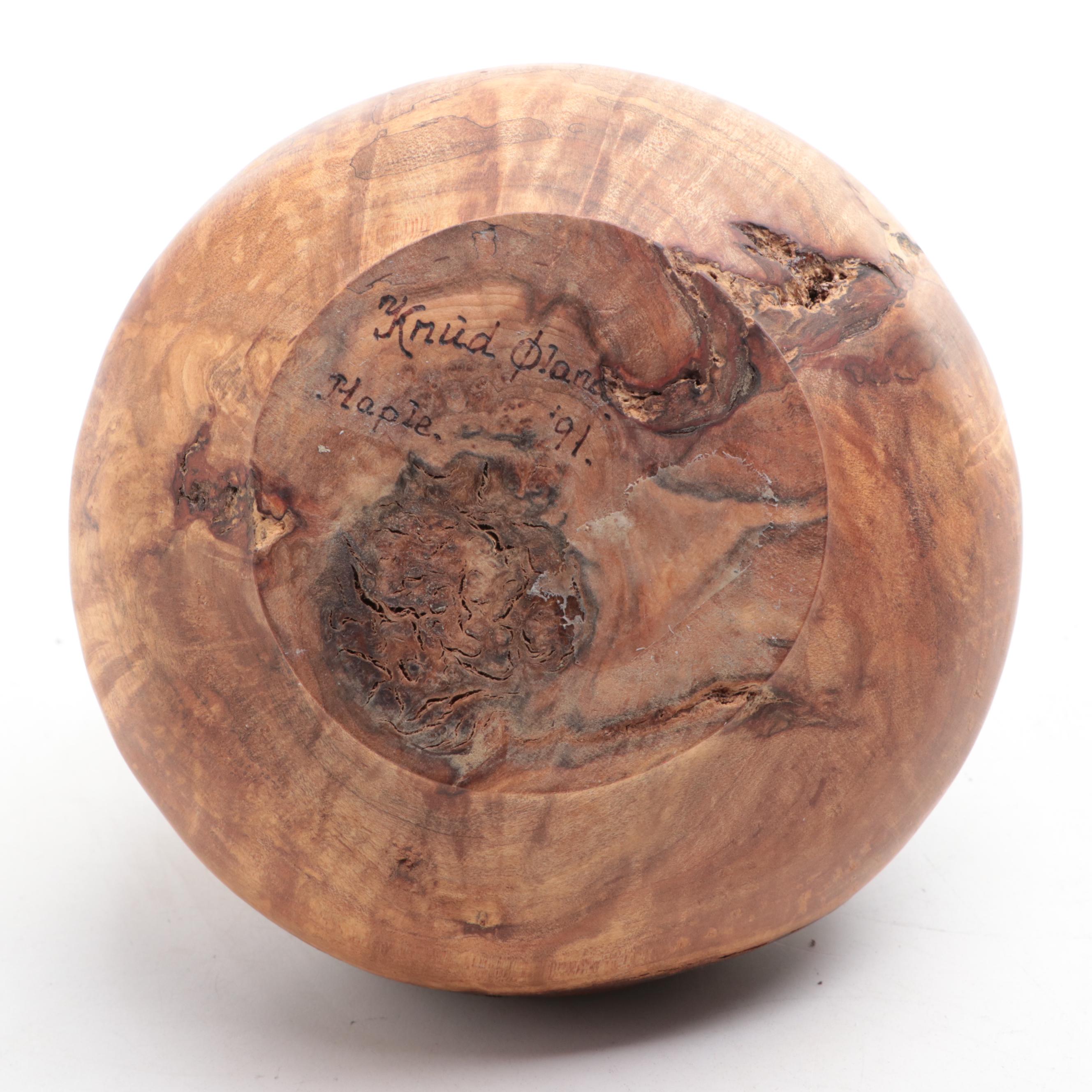 Knud Øland Hand-Turned and Carved Wood Vessel, 1991