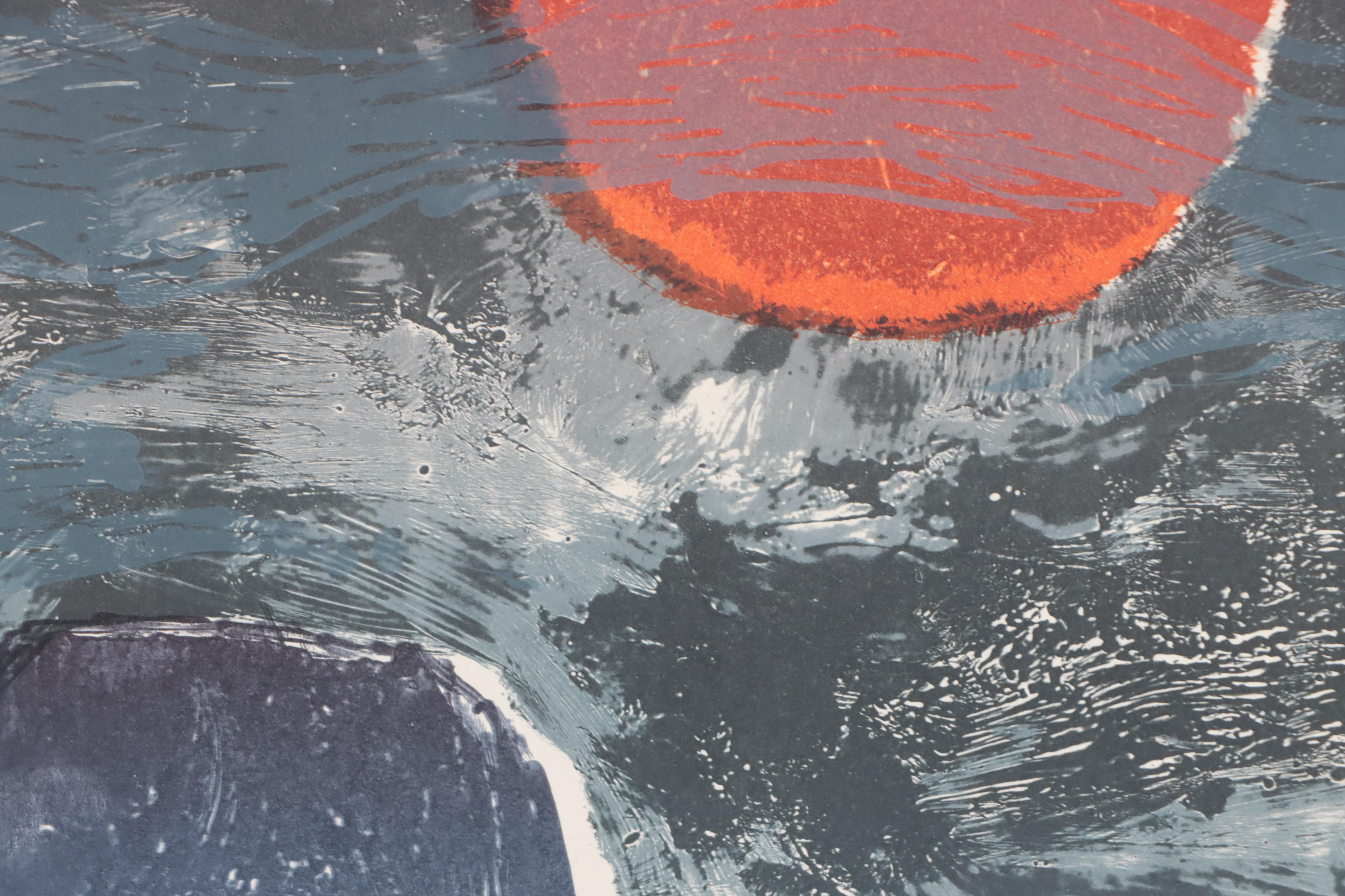 Dominik Rebhan Lithograph "Bewegte Landschaft," 1963