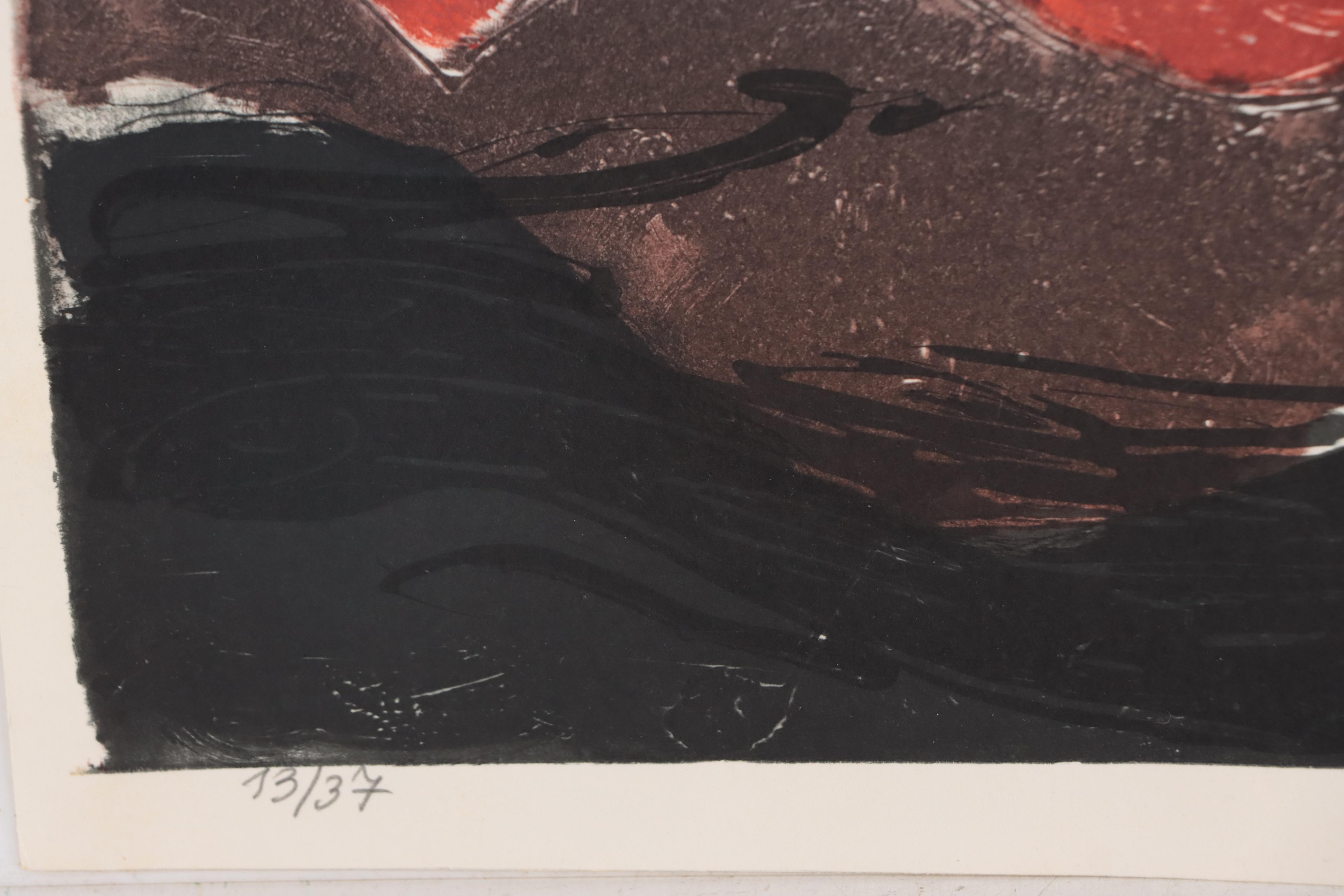 Dominik Rebhan Lithograph "Bewegte Landschaft," 1963