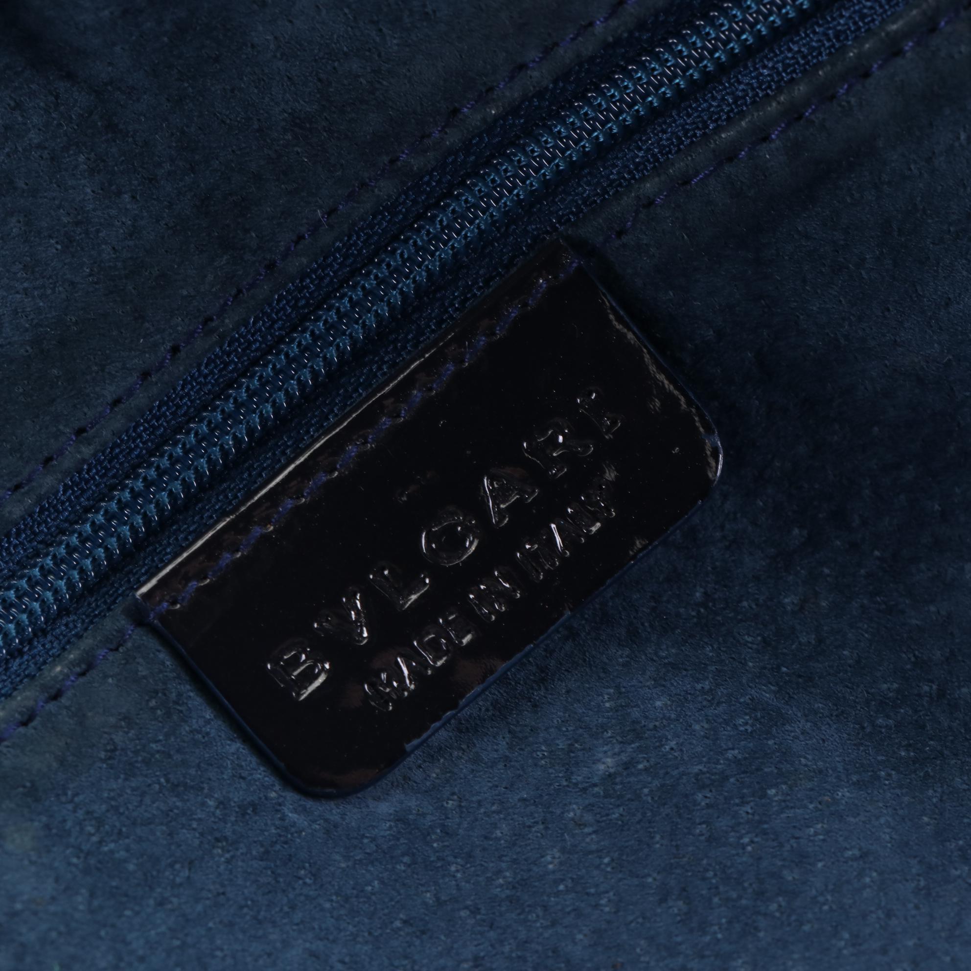 BVLGARI Shoulder Bag in Giraffe Print Calf Hair with Patent Leather Trim