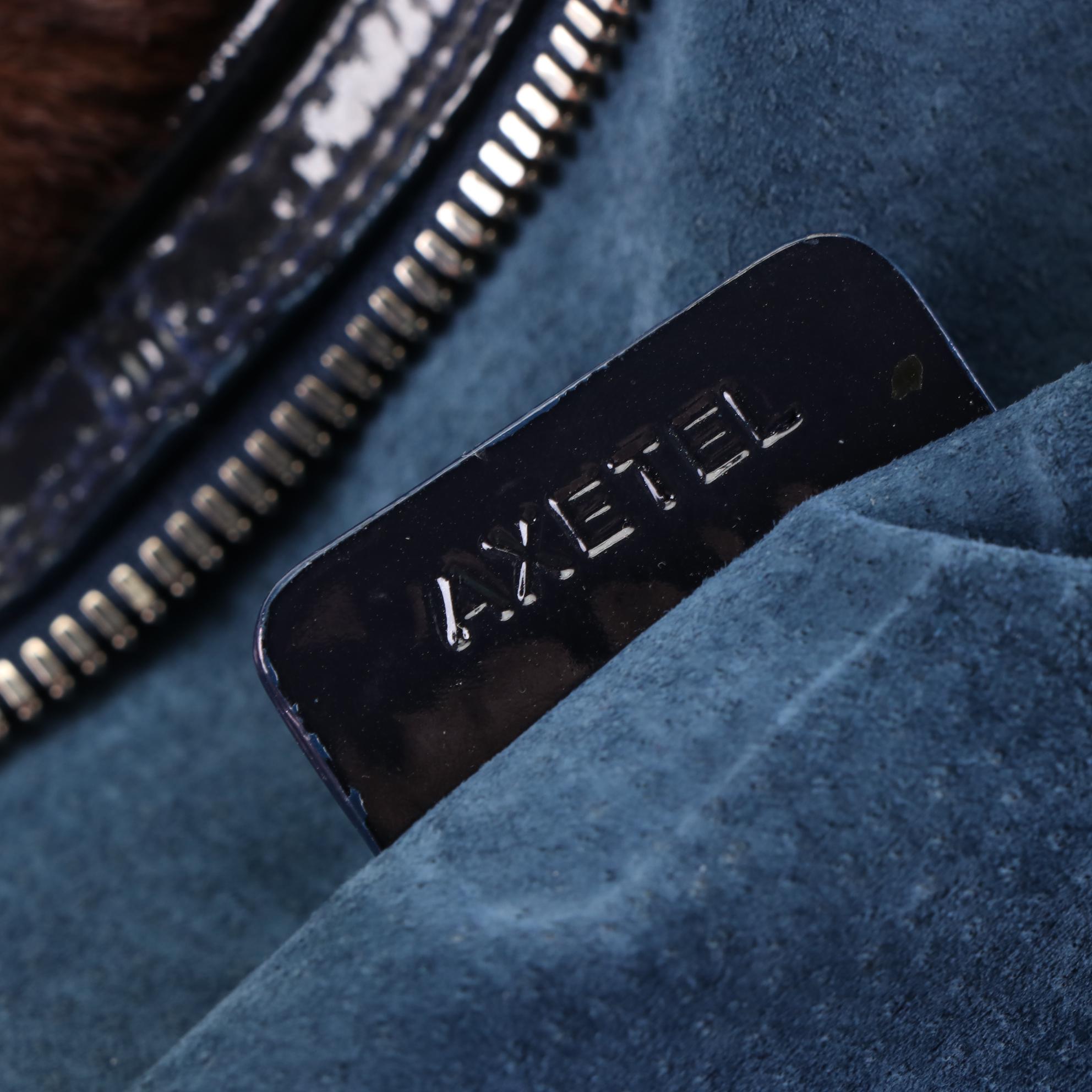 BVLGARI Shoulder Bag in Giraffe Print Calf Hair with Patent Leather Trim