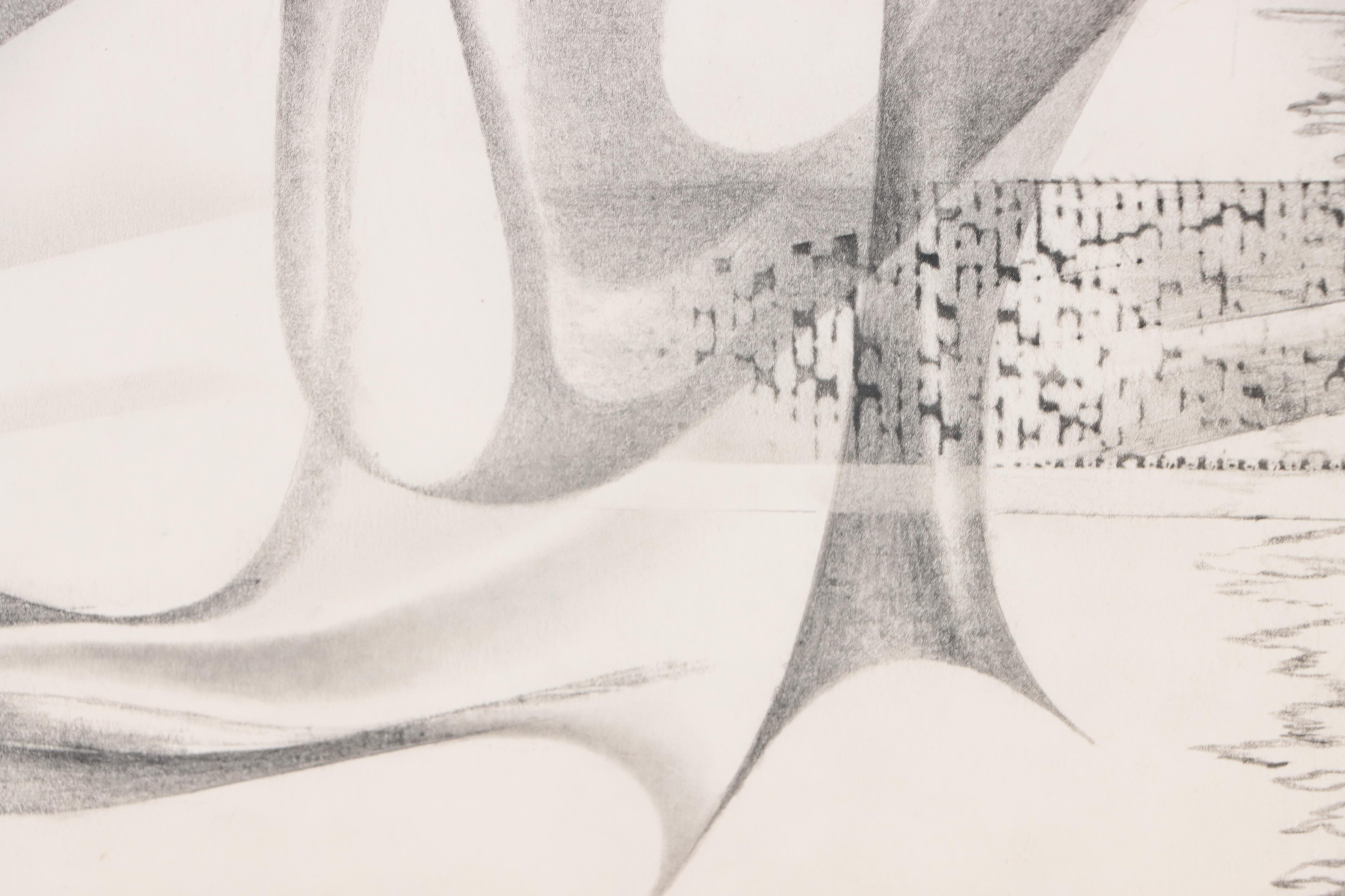 Medard Klein Non-objective Graphite Drawing "Loose Swirls"