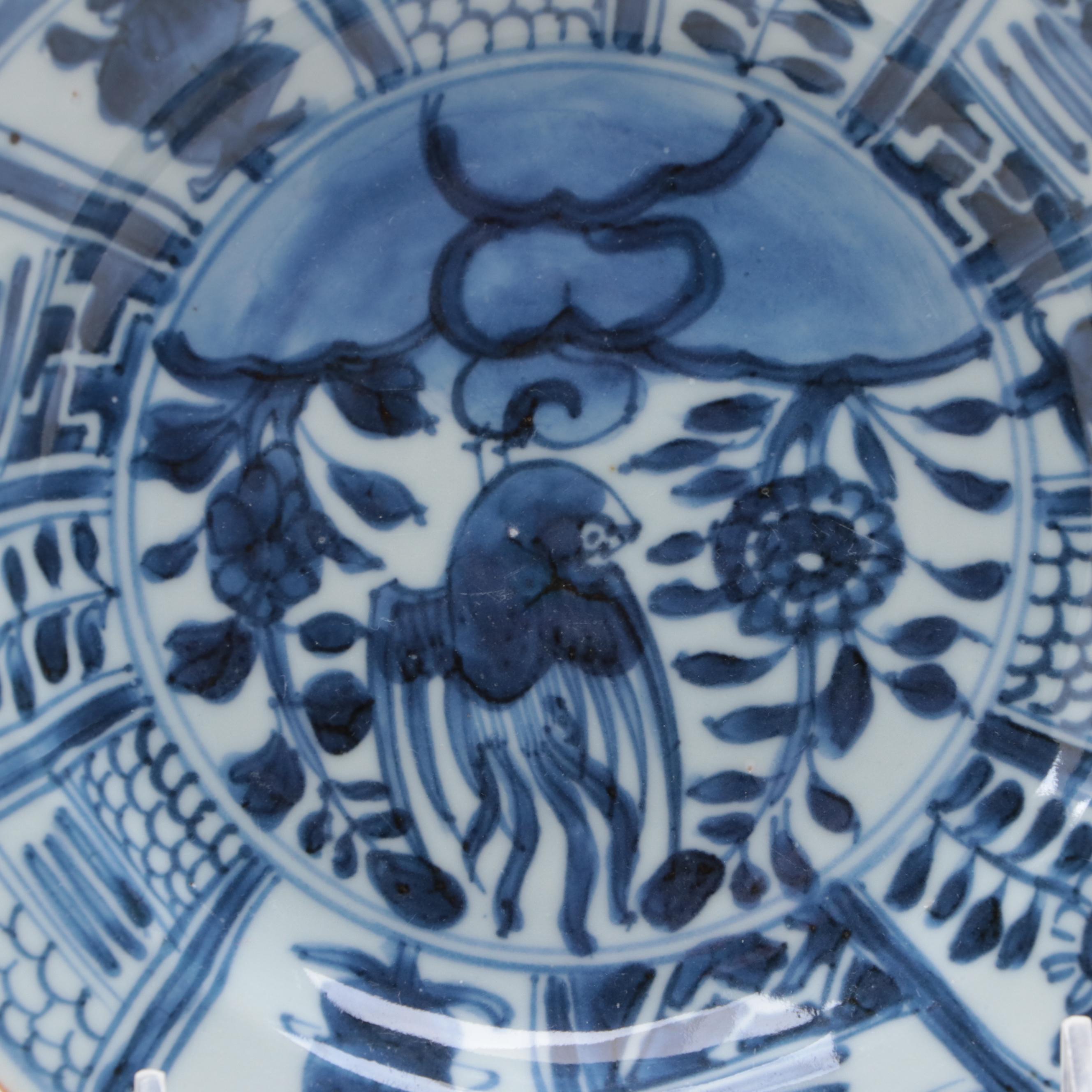 Chinese Kraak Style Porcelain Plates, 17th or 18th Century