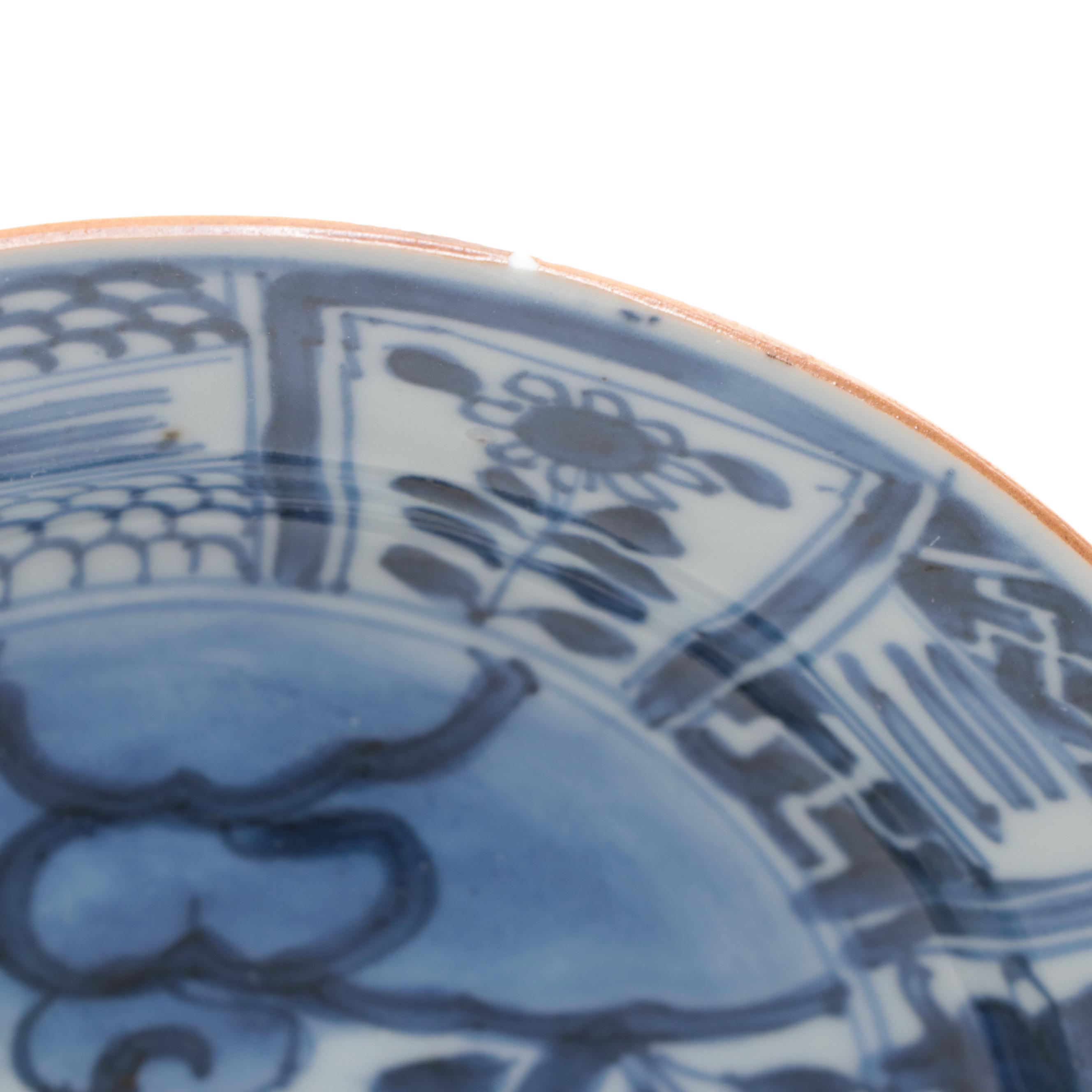 Chinese Kraak Style Porcelain Plates, 17th or 18th Century