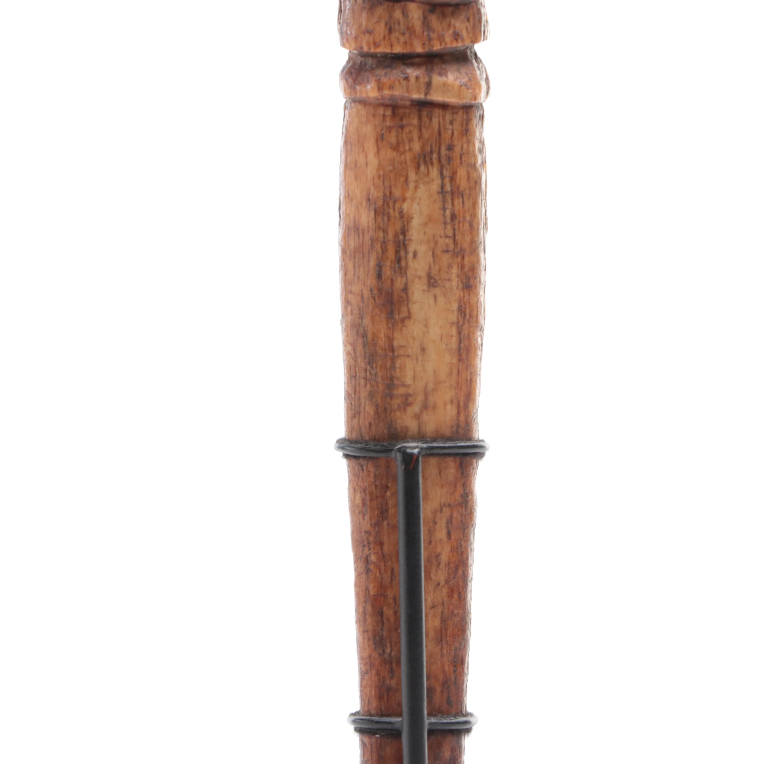 Yoruba (Nigeria) Carved Bone Ifa Divination Tapper, Early 20th Century