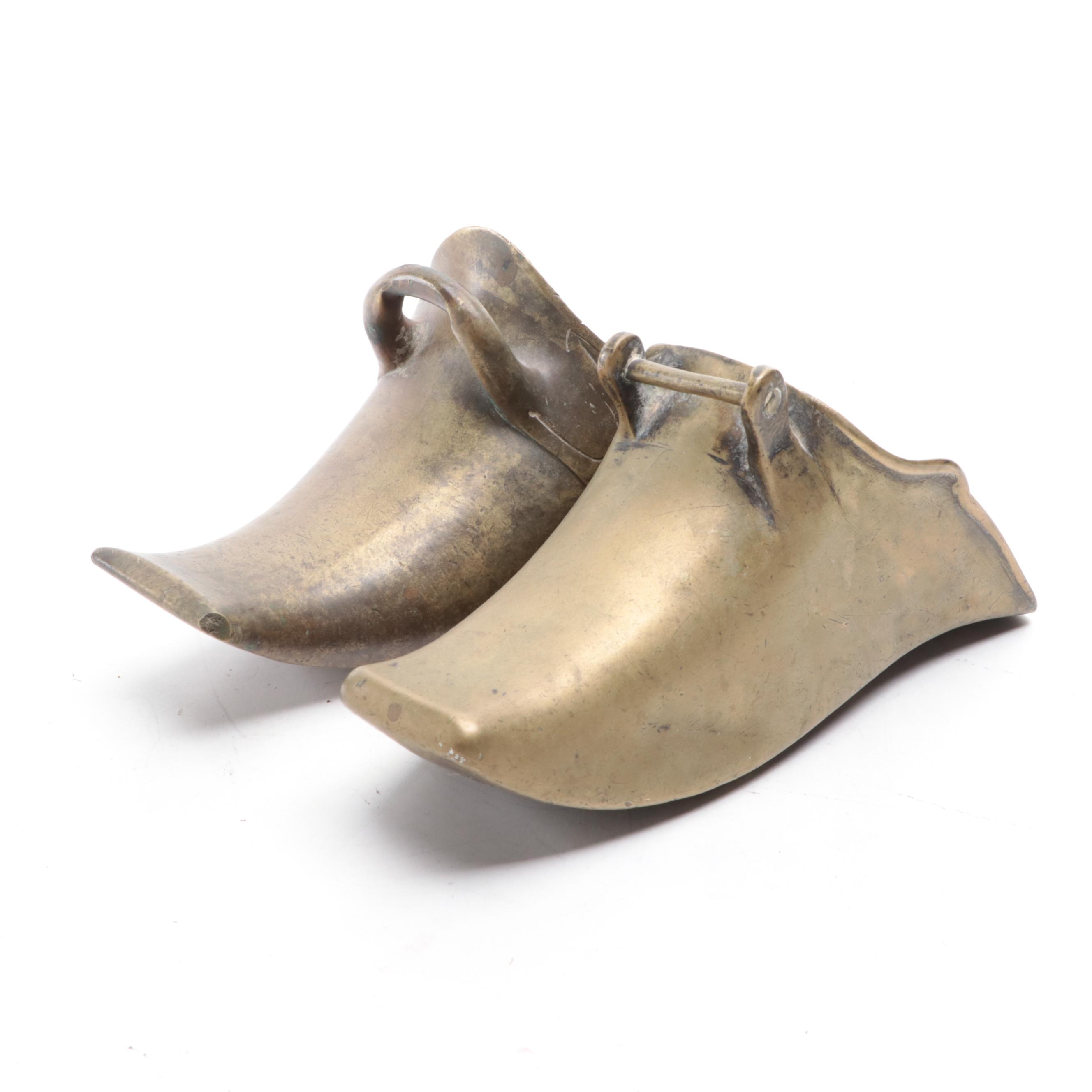 Two Spanish Colonial Cast Brass Stirrups, 17th-19th Century