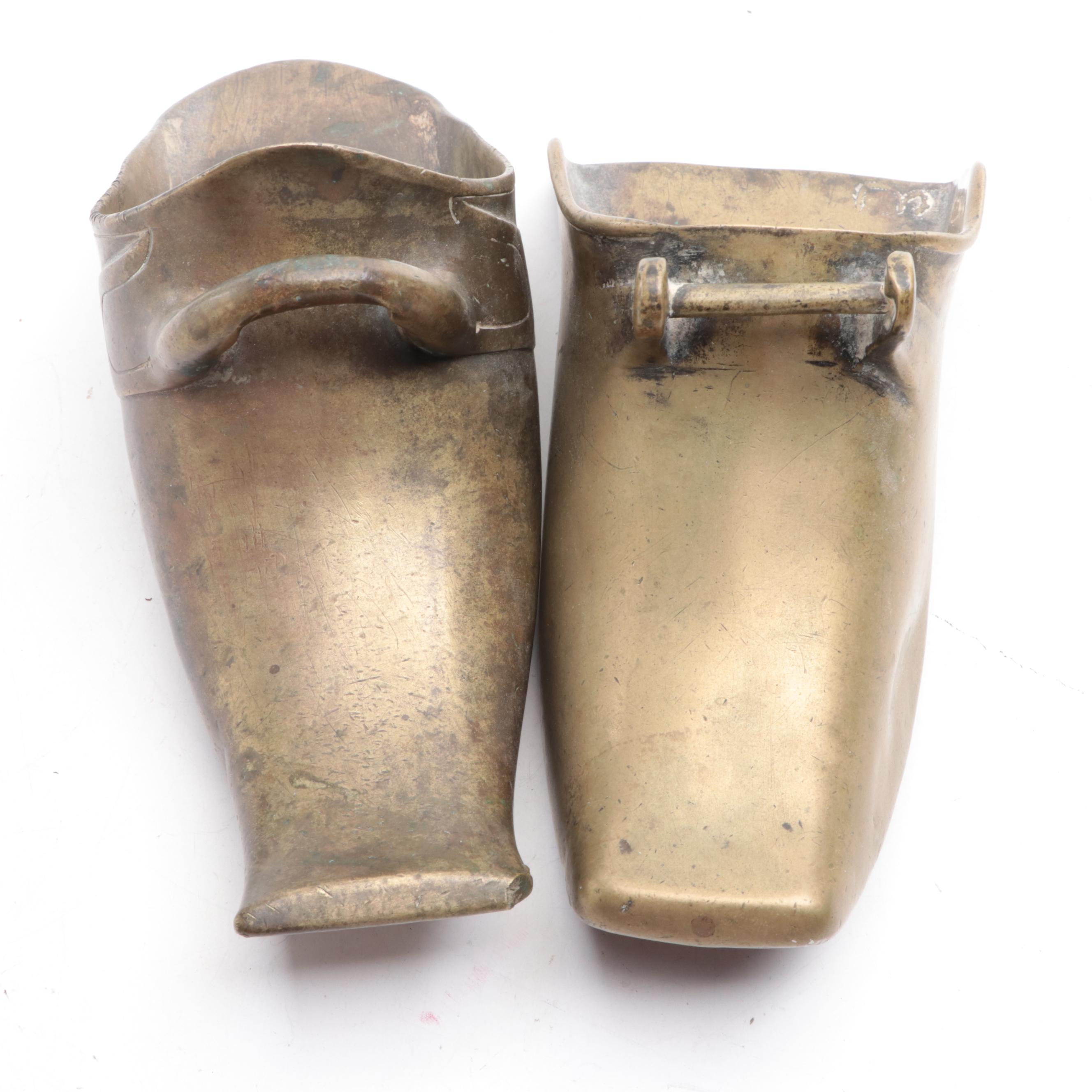 Two Spanish Colonial Cast Brass Stirrups, 17th-19th Century