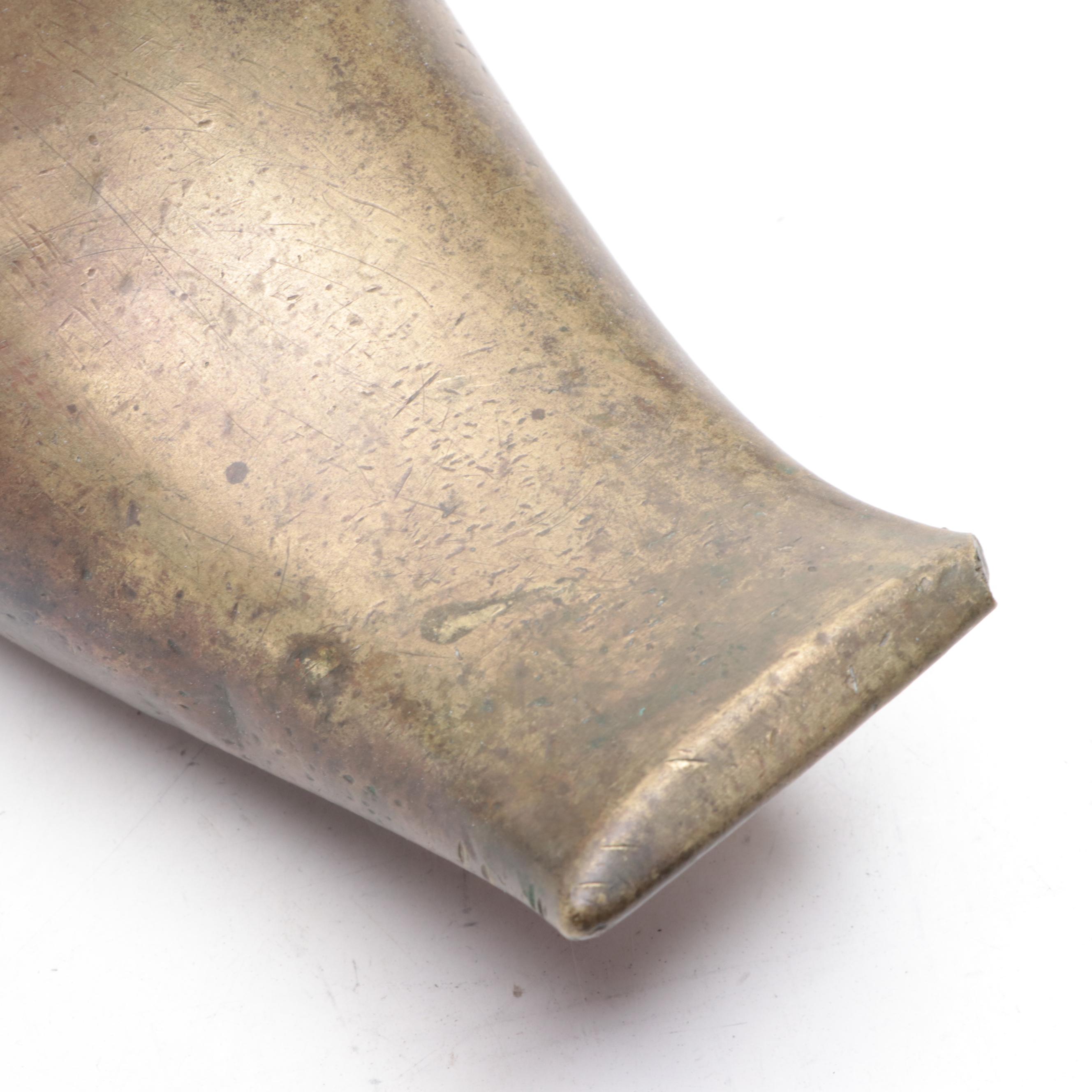 Two Spanish Colonial Cast Brass Stirrups, 17th-19th Century