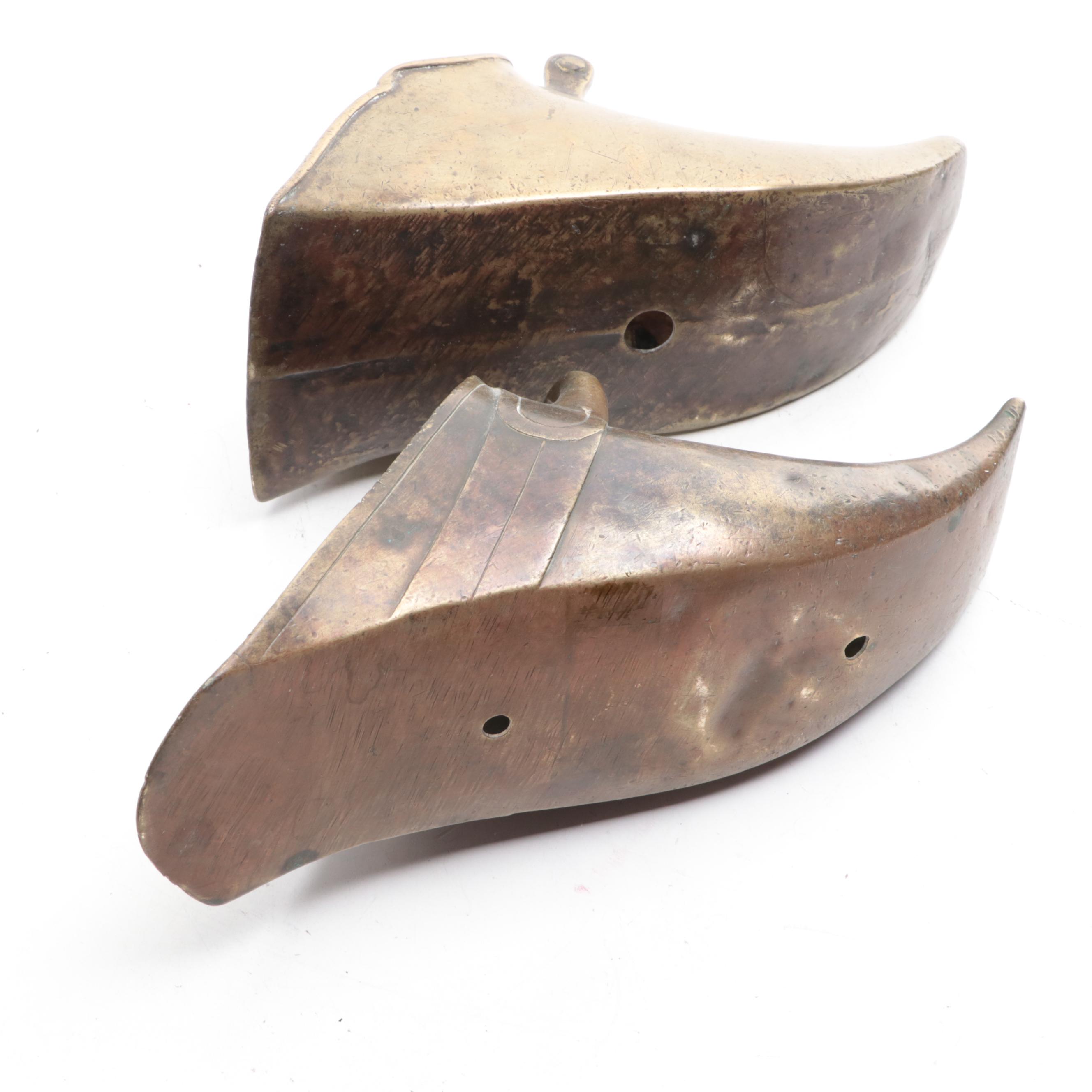Two Spanish Colonial Cast Brass Stirrups, 17th-19th Century