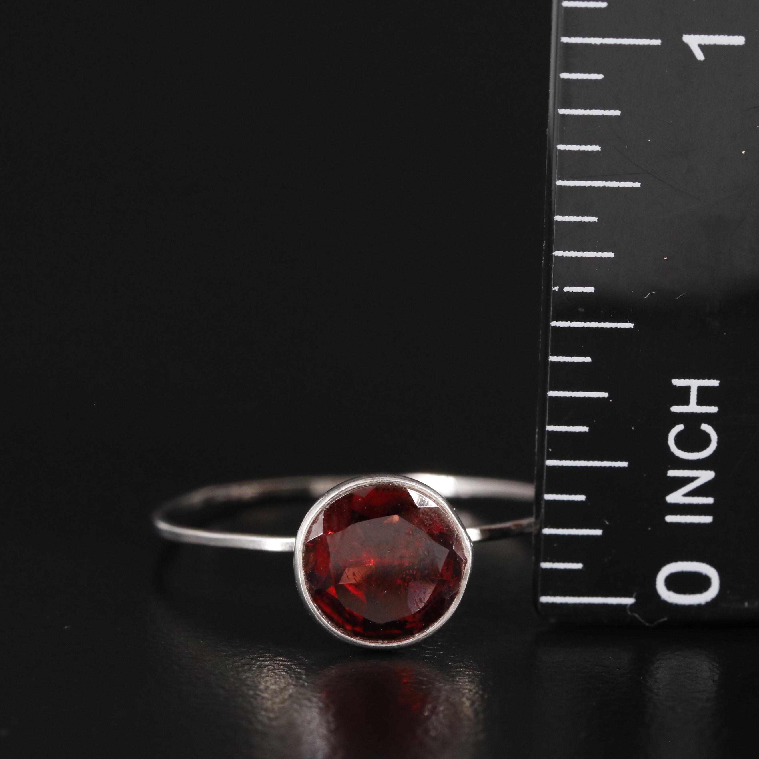 14K Garnet Solitaire Ring