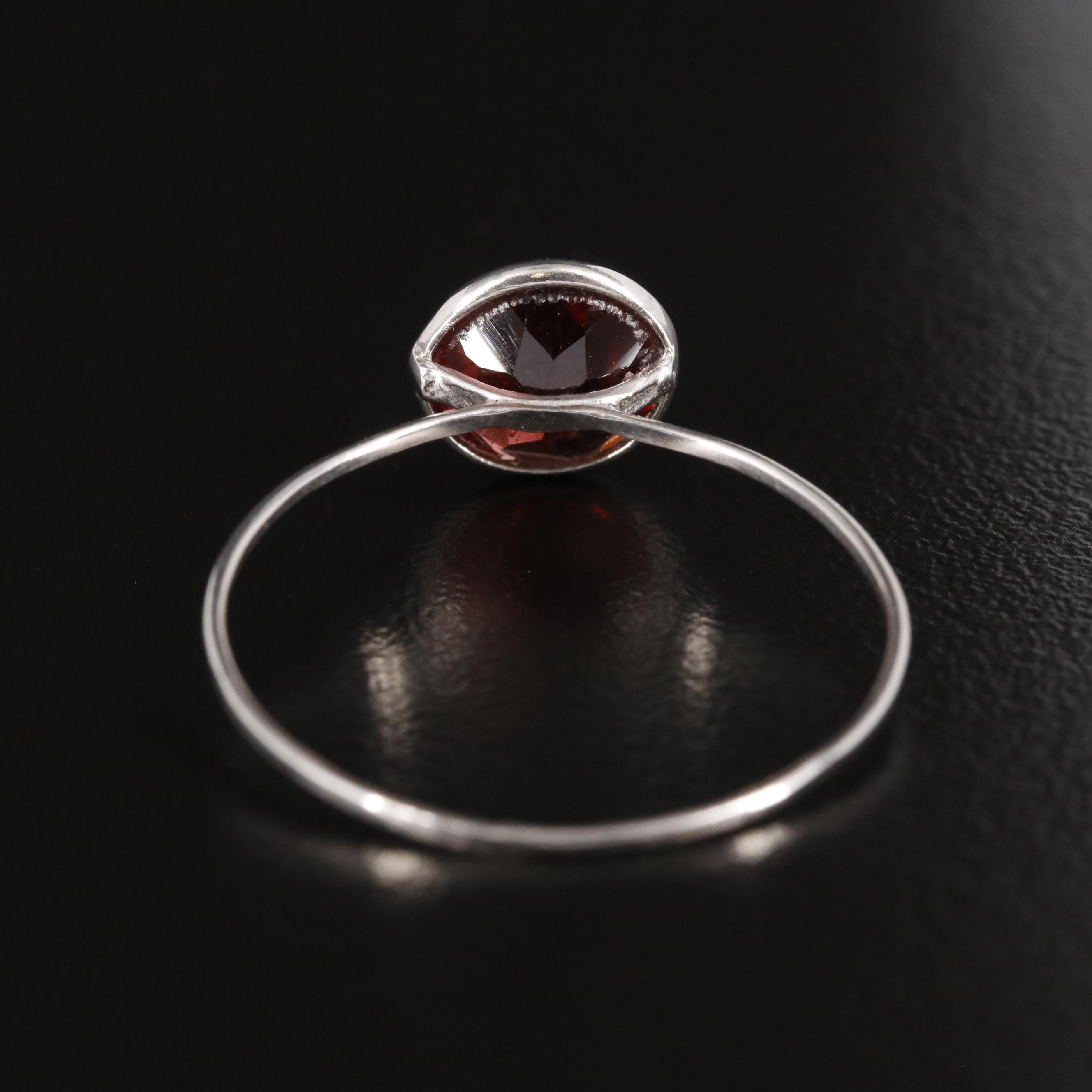 14K Garnet Solitaire Ring