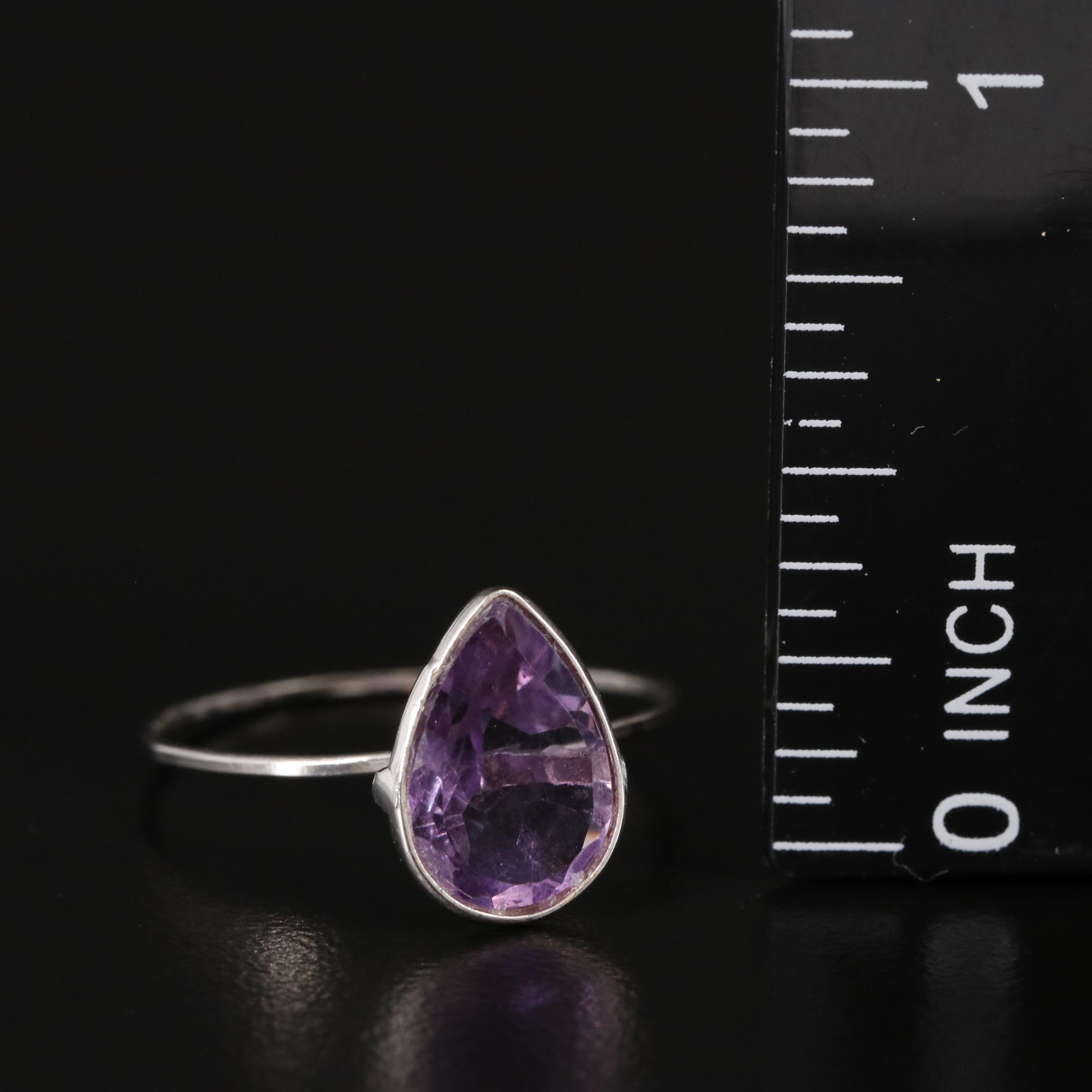14K Amethyst Solitaire Ring