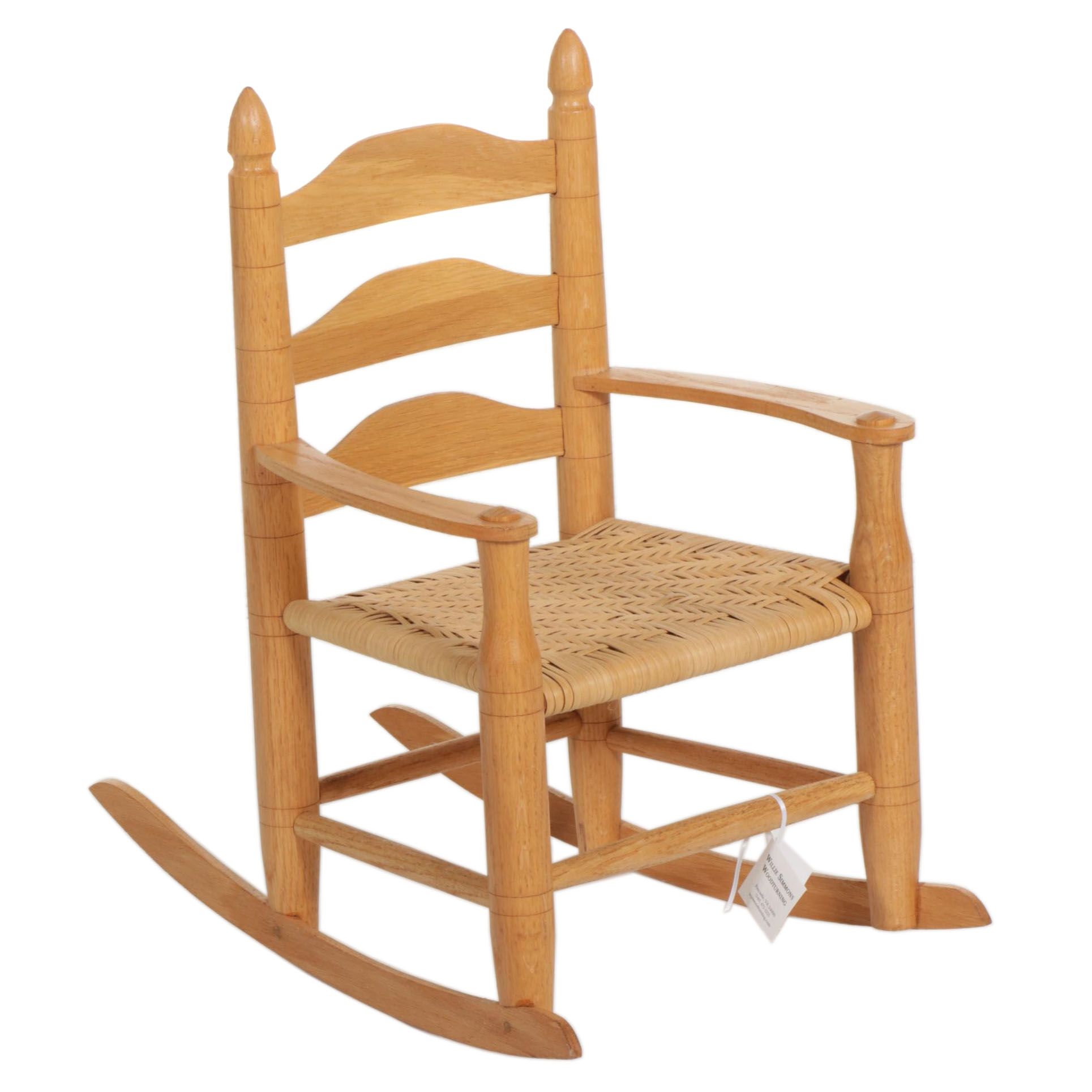 Willie Simmons Bench-Made Wooden Splint-Seat Child's Rocking Chair, 2021