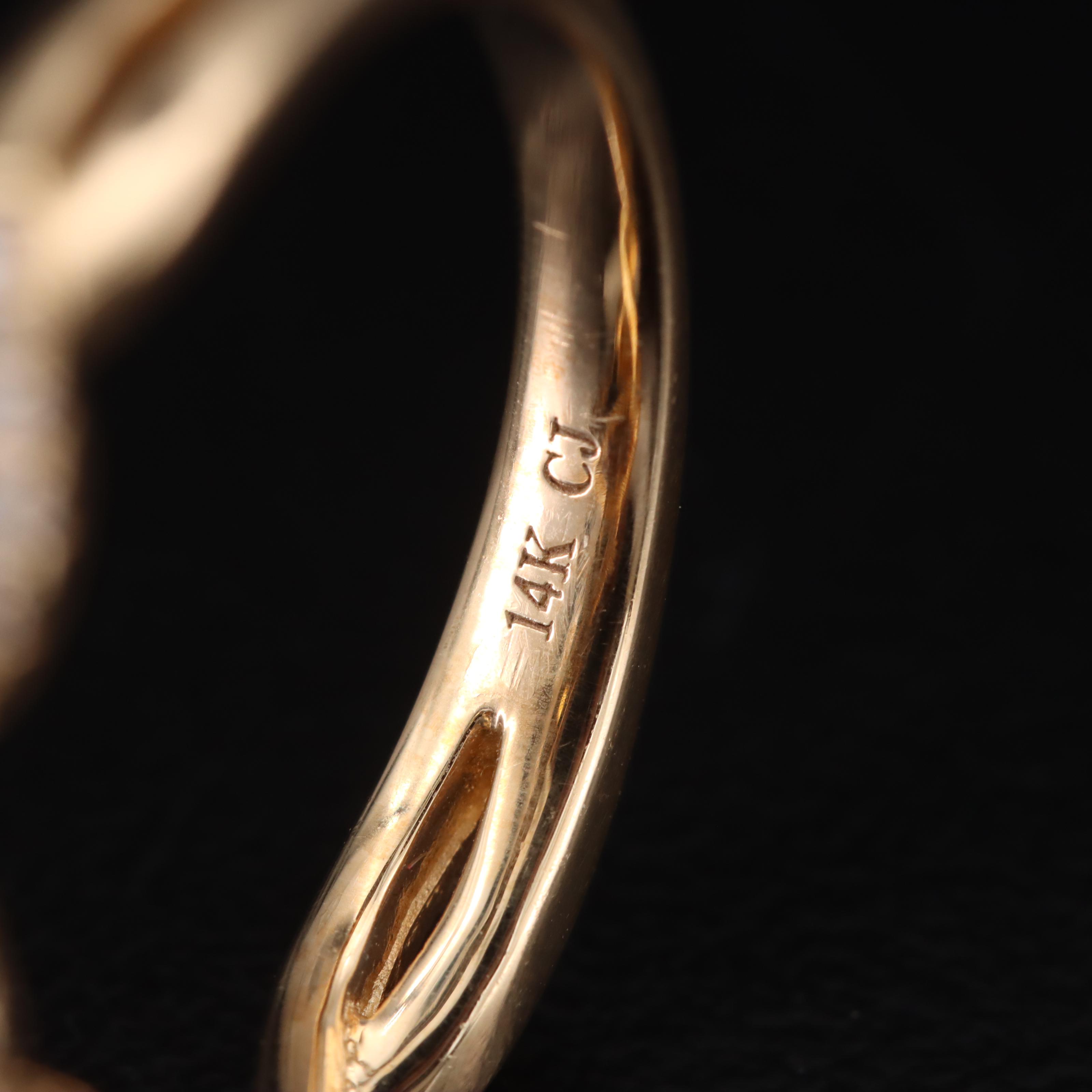 14K Spessartite Garnet and Diamond Navette Halo Ring