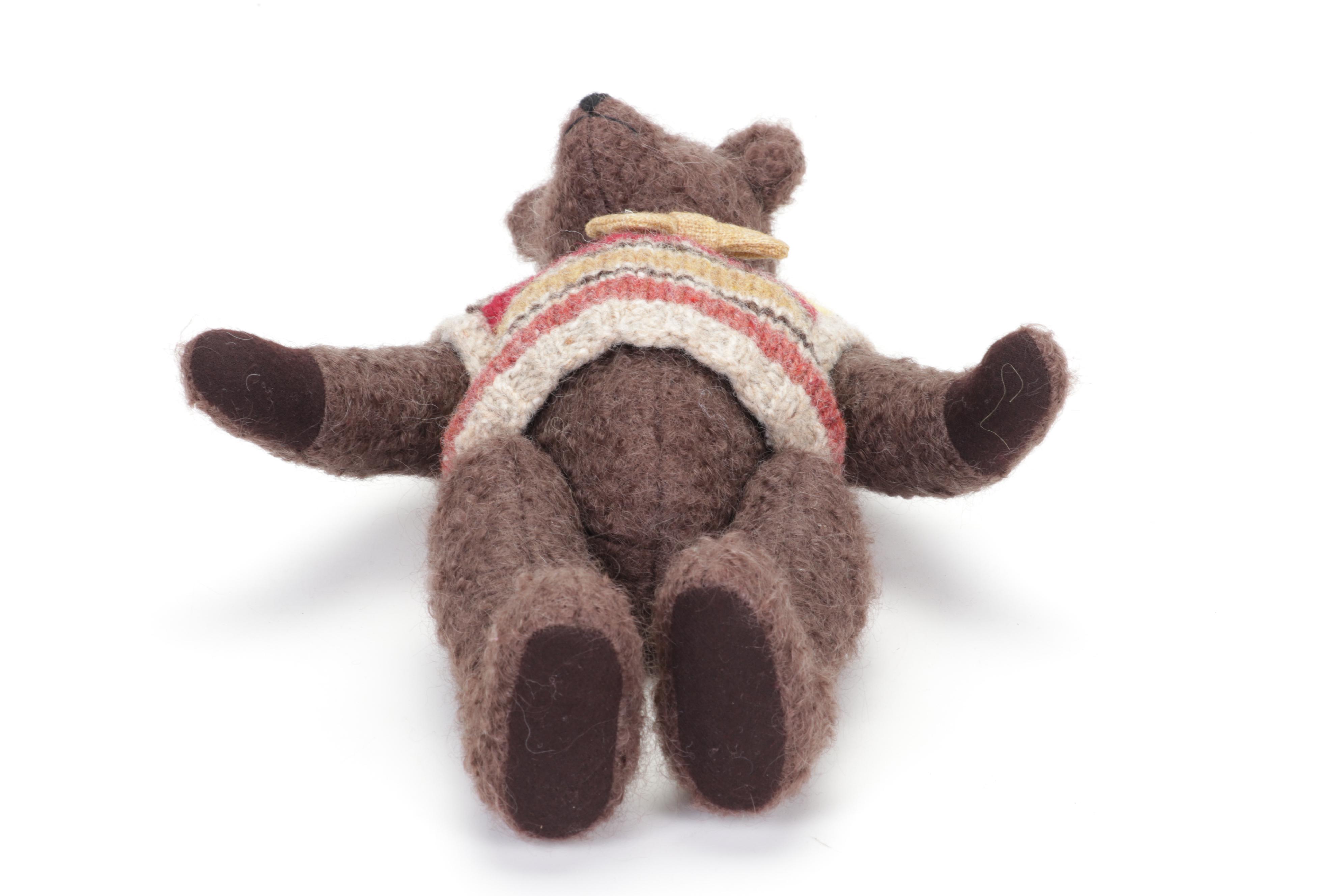 Chris Lang "Marshall Bear" & "Bailey Bear" Hand Pulled Wool Jointed Teddy Bears