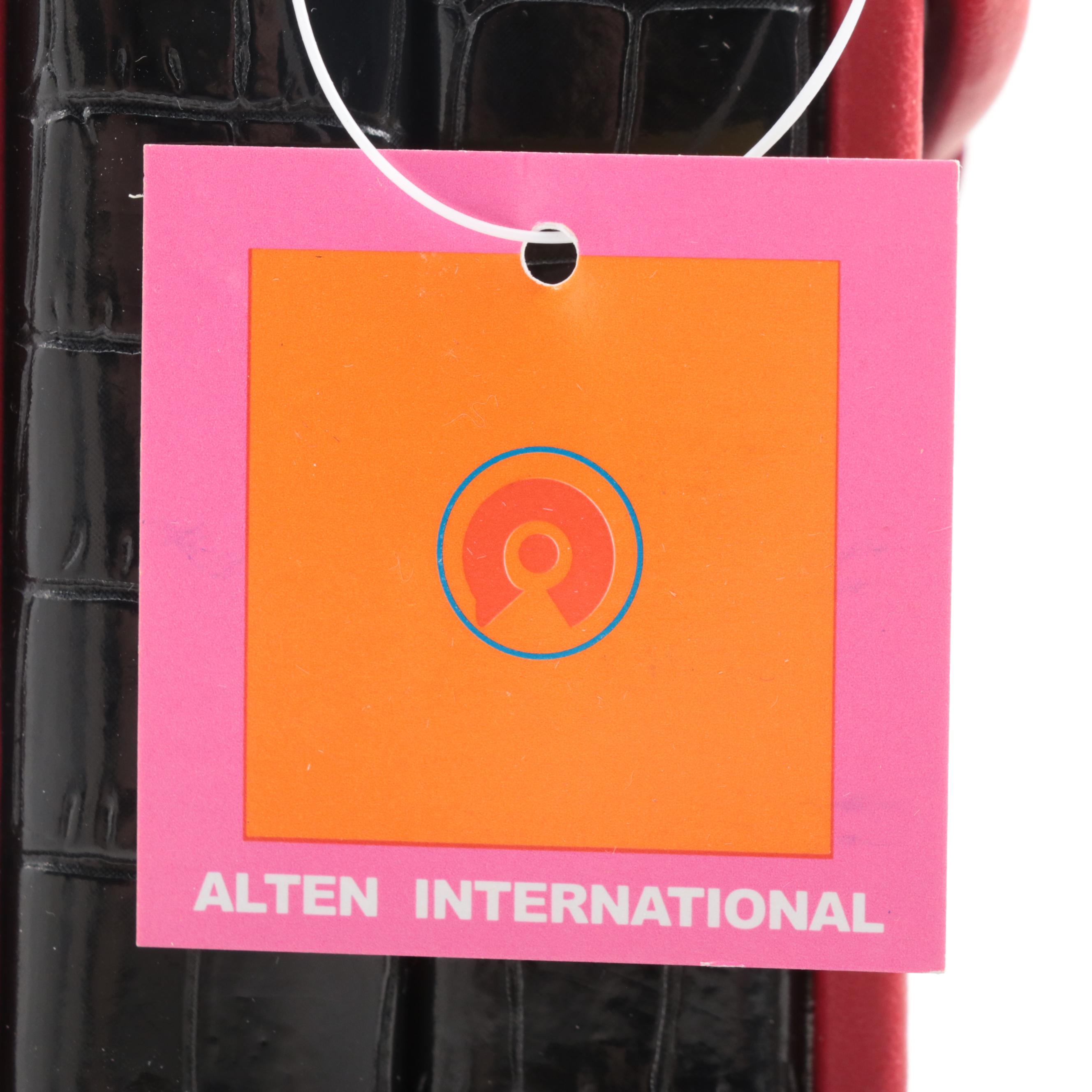 Alten International and Collectives Black Bonded Leather Travel Jewelry Boxes