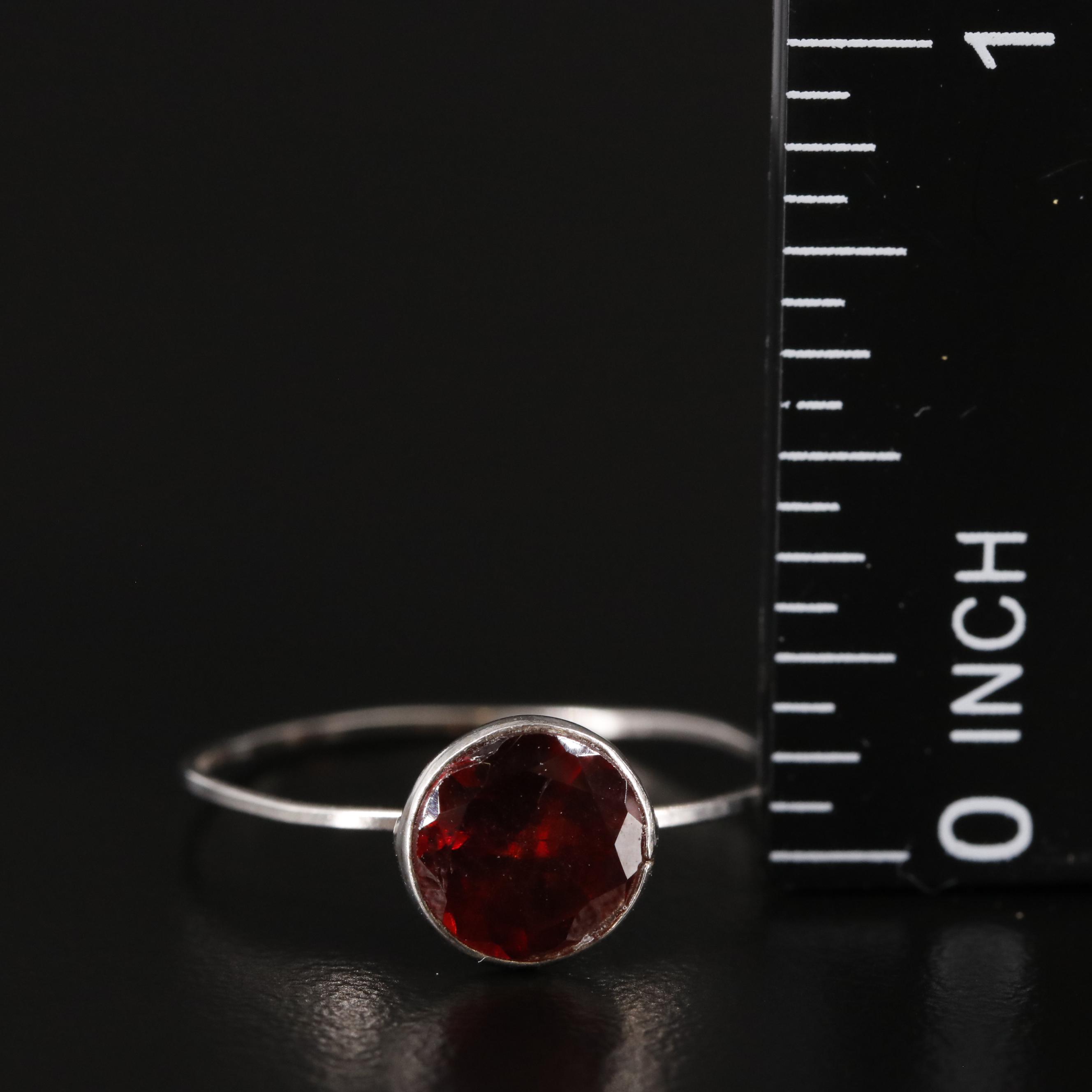 14K Garnet Solitaire Ring