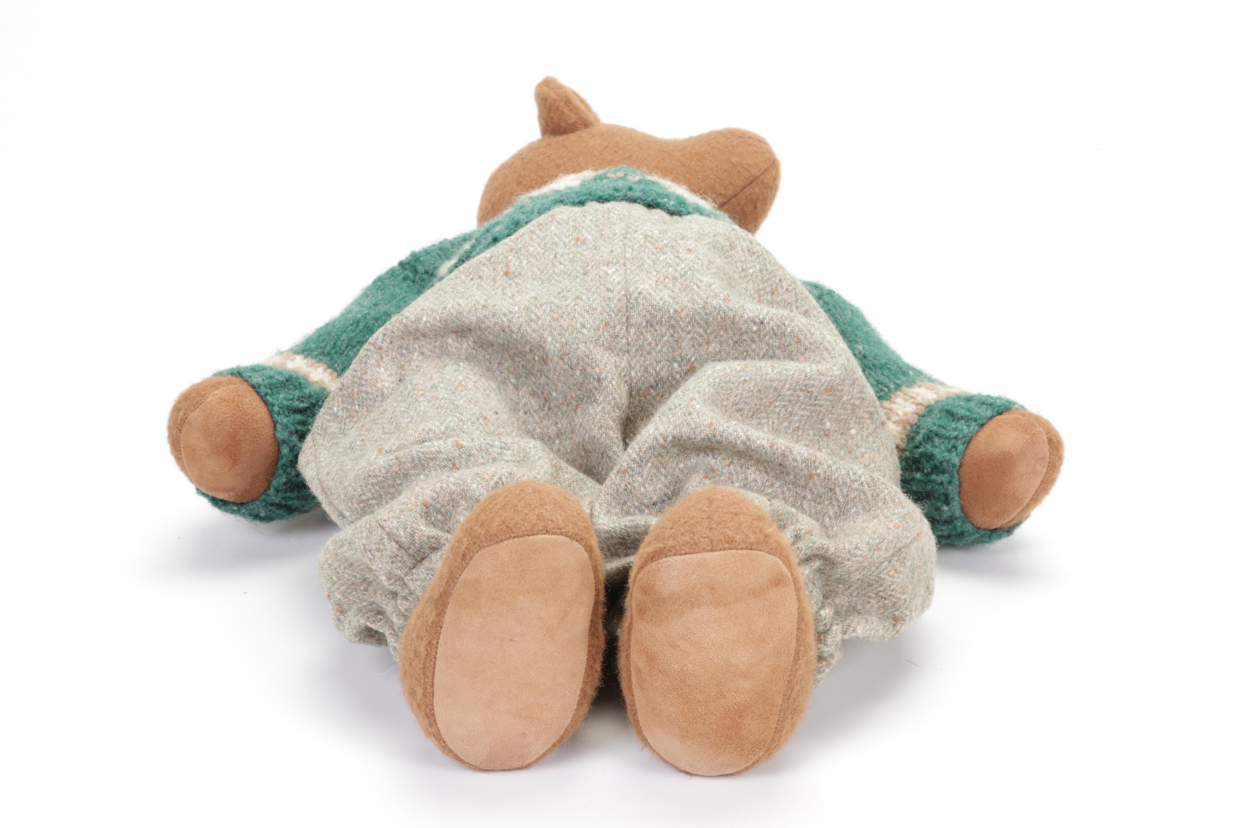 Chris Lang Jointed Hand-Pulled Wool "Jason Bear" Teddy Bear with Knitted Sweater