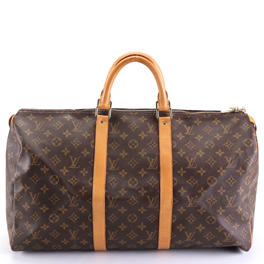 Louis Vuitton Keepall 50 in Monogram Canvas and Vachetta Leather