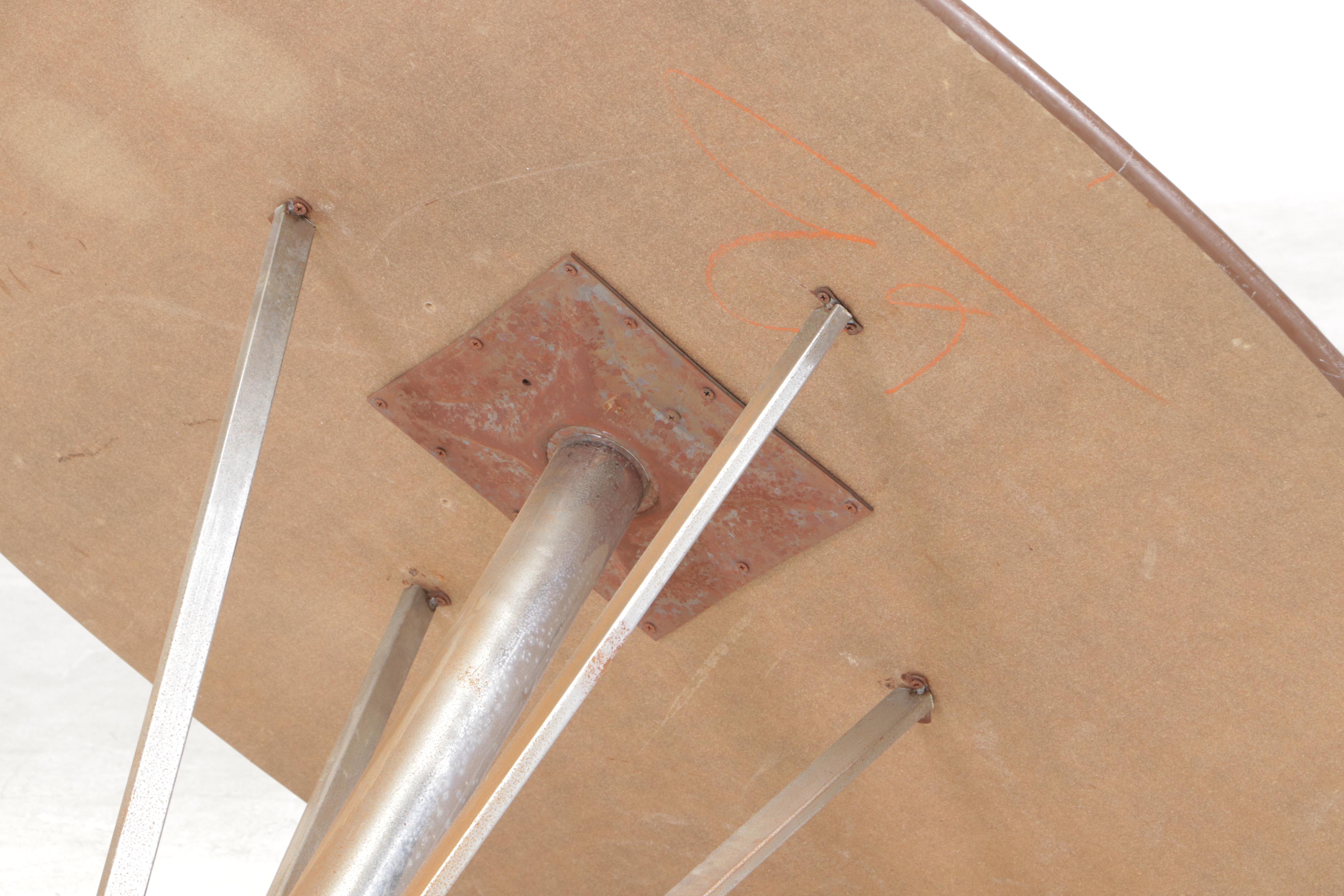 Mid Century Modern Laminate Top Chrome Base Dining Table, 1970s