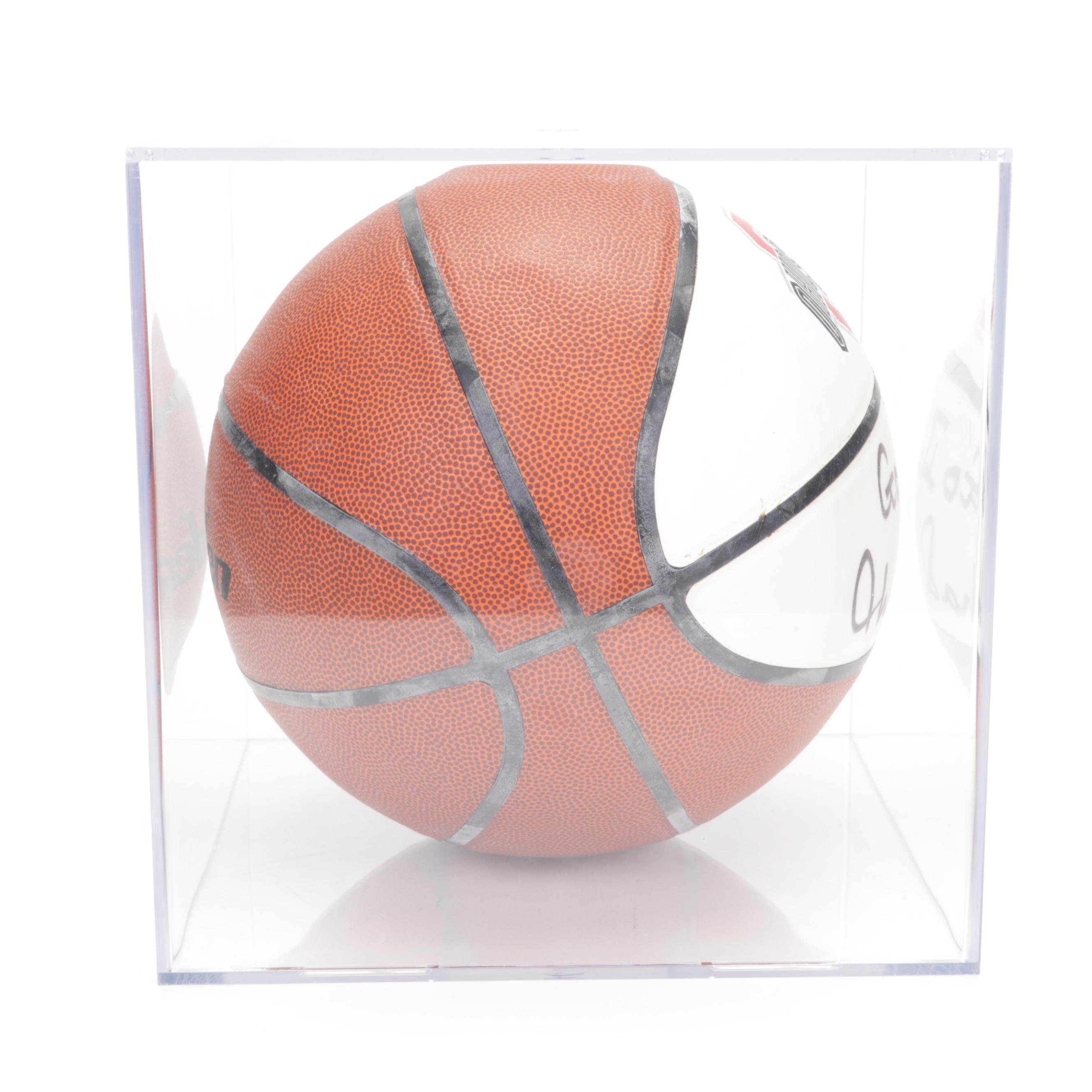 Thad Matta Signed Ohio State University Baden Basketball in Case