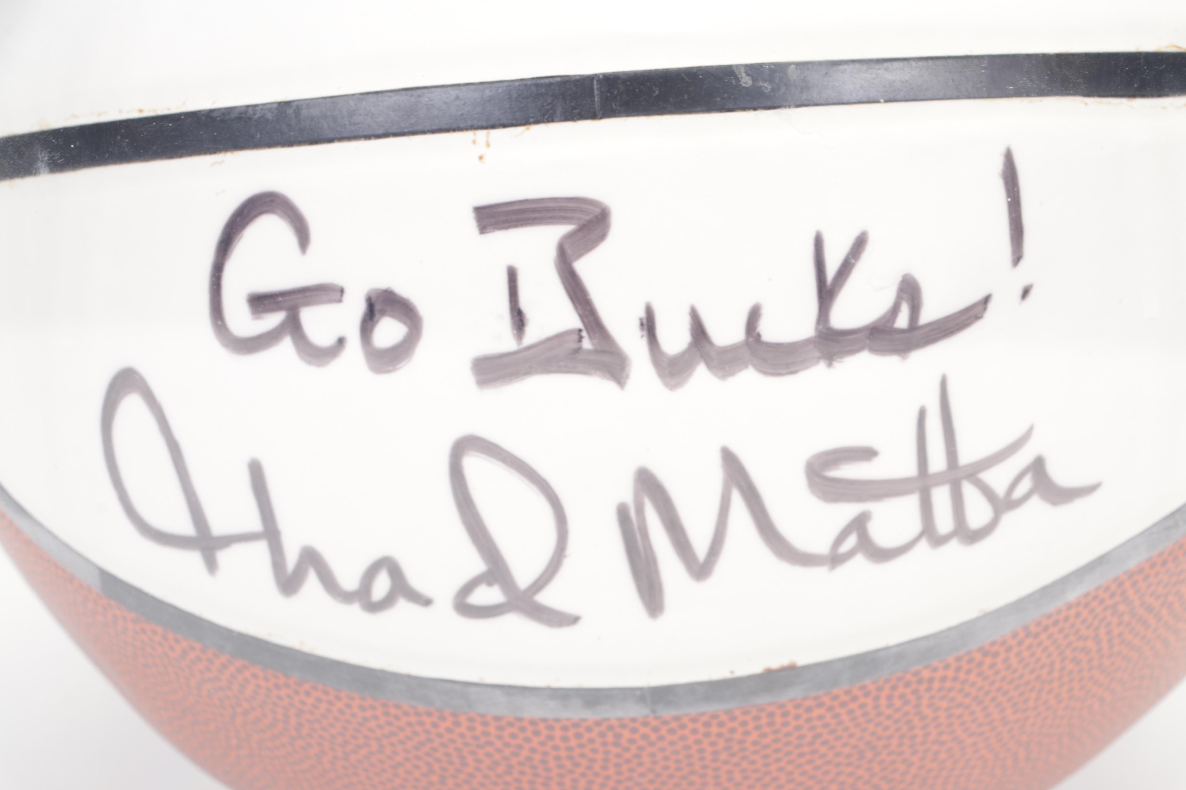 Thad Matta Signed Ohio State University Baden Basketball in Case