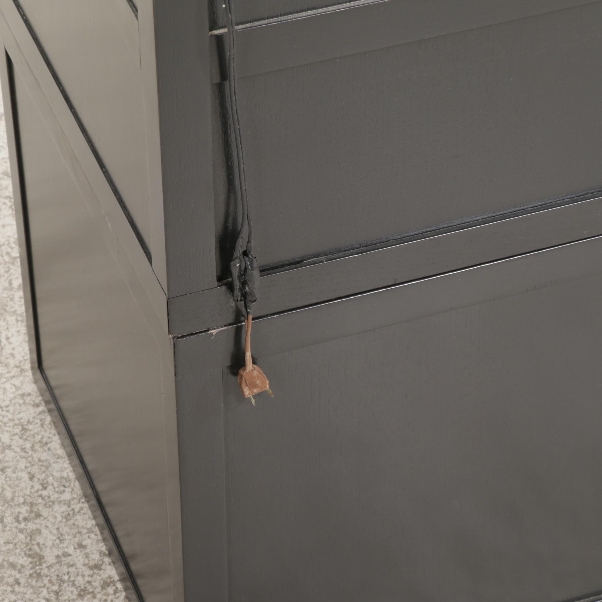 Baker Furniture Asian Style Ebonized Wood Modular Cabinet, Late 20th Century