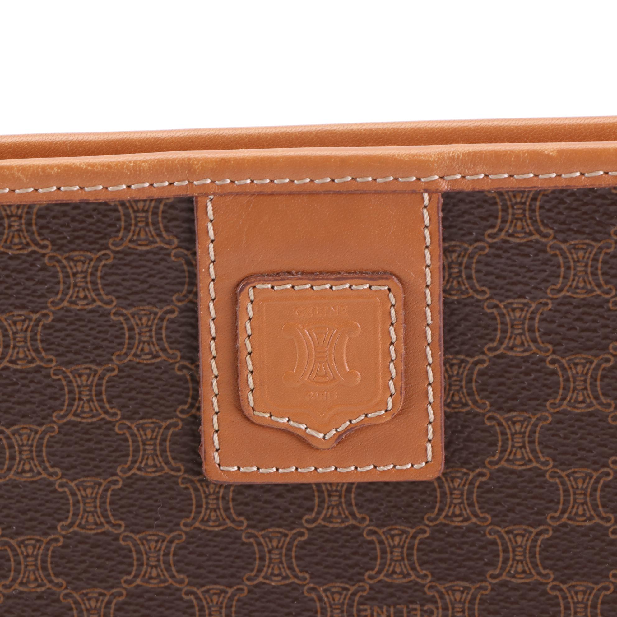 Celine Zip Pouch in Macadam Coated Canvas and Leather