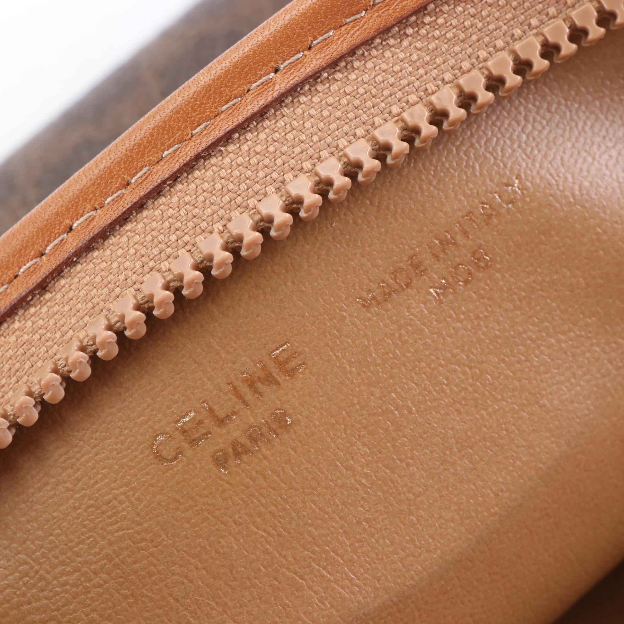 Celine Zip Pouch in Macadam Coated Canvas and Leather