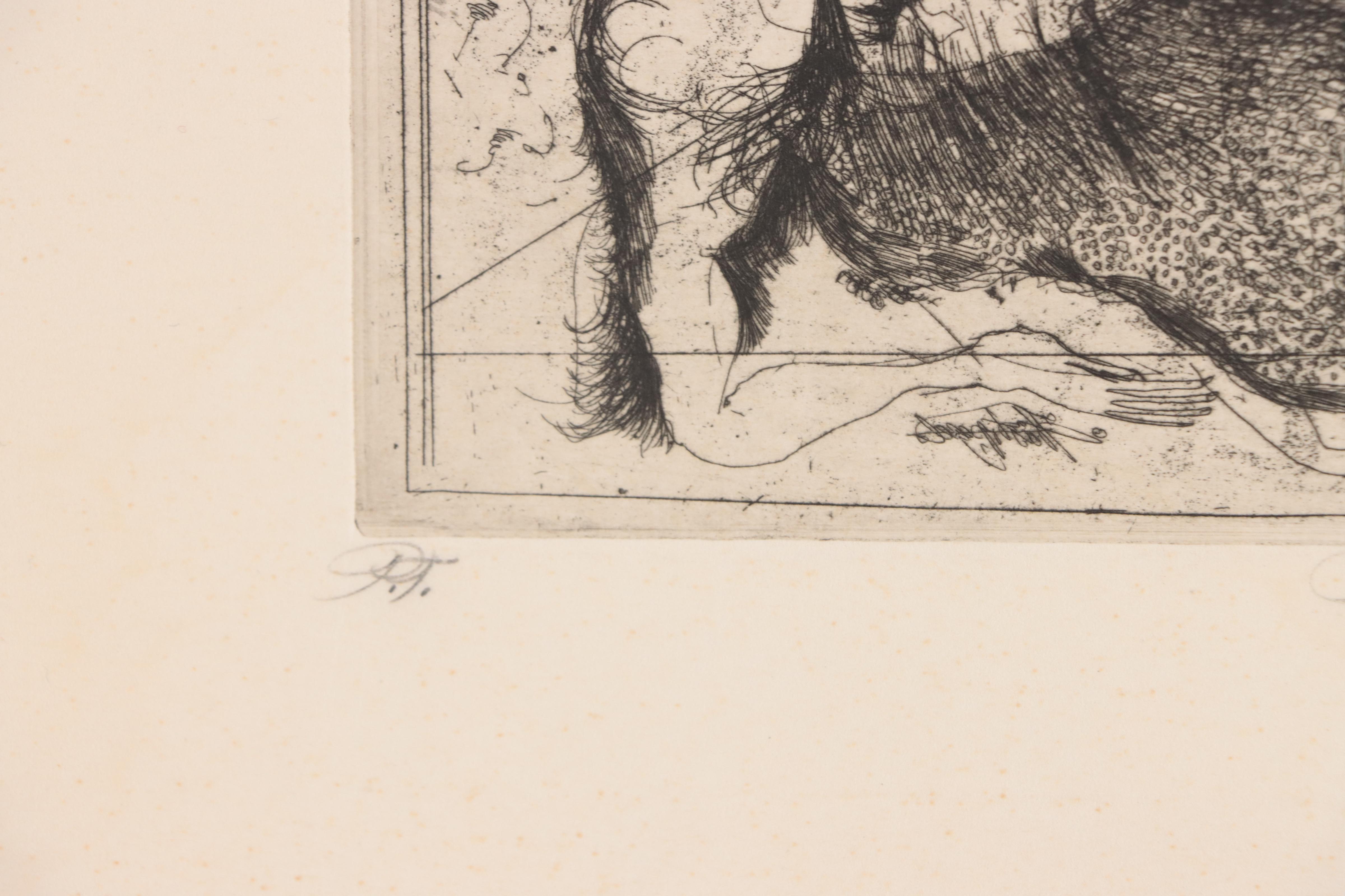 Gerald Helle Etching "Rimbaud Stockholm," 1966