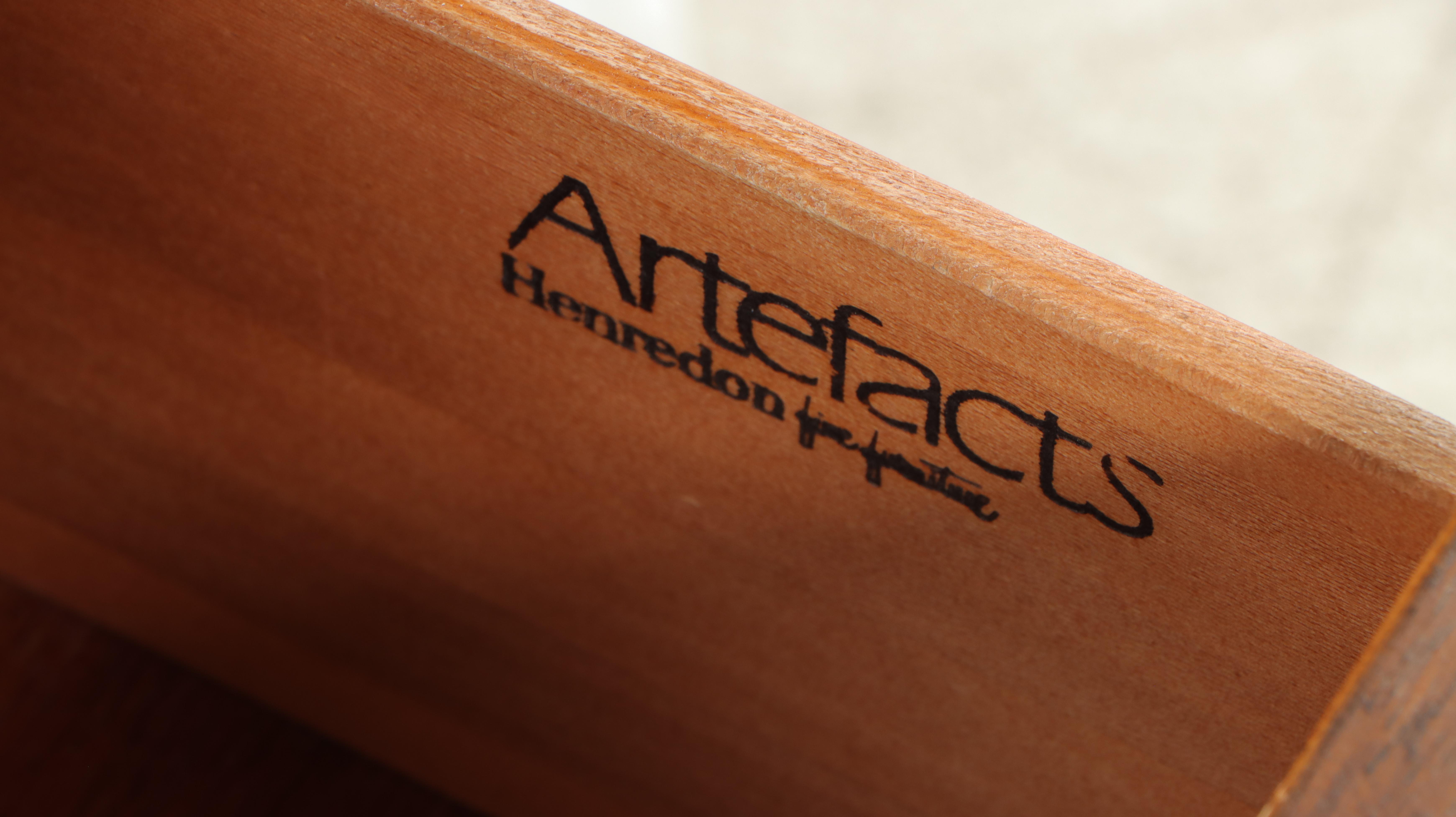 Pair of Henredon "Artefacts" Campaign Style Oak Nightstands, circa 1970