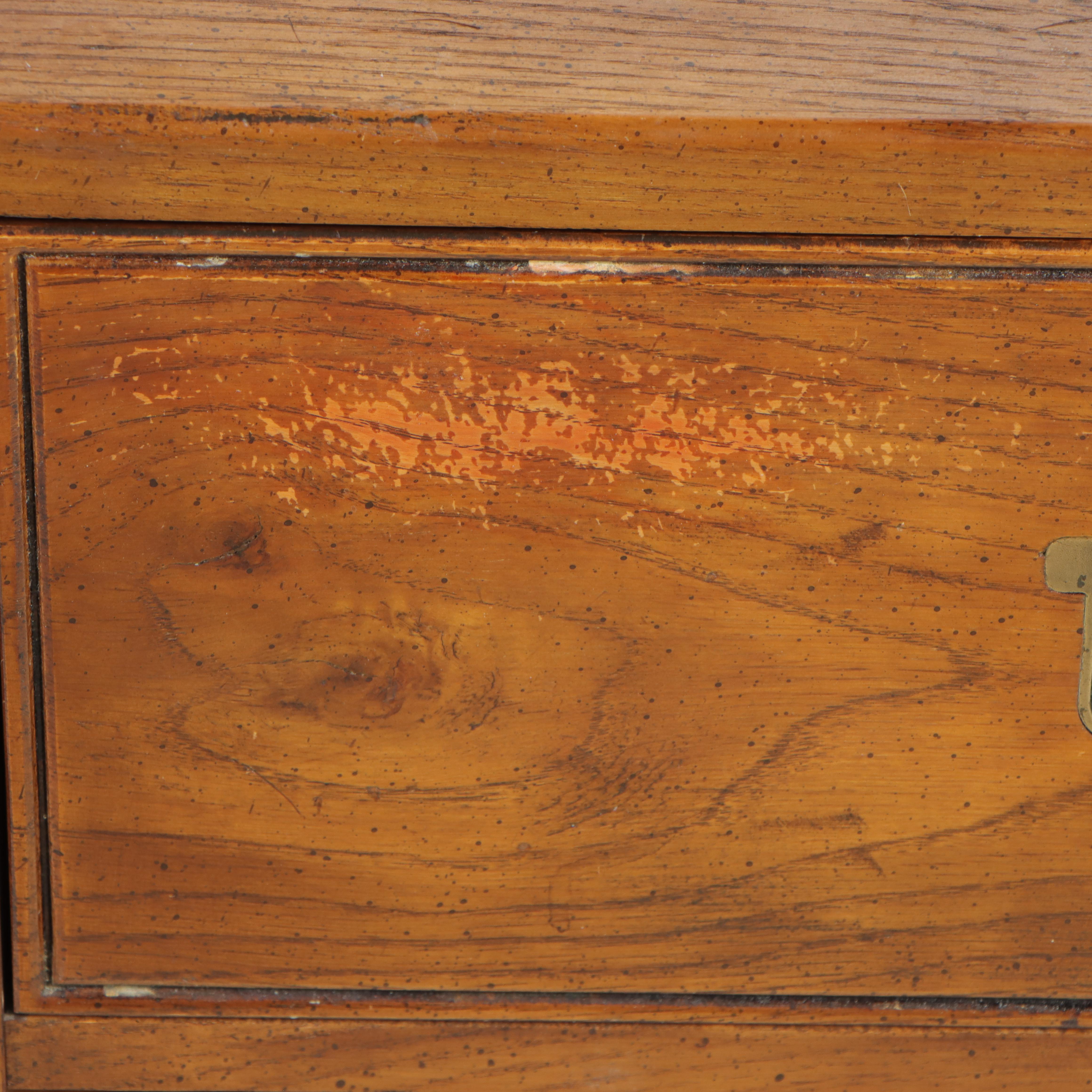 Pair of Henredon "Artefacts" Campaign Style Oak Nightstands, circa 1970