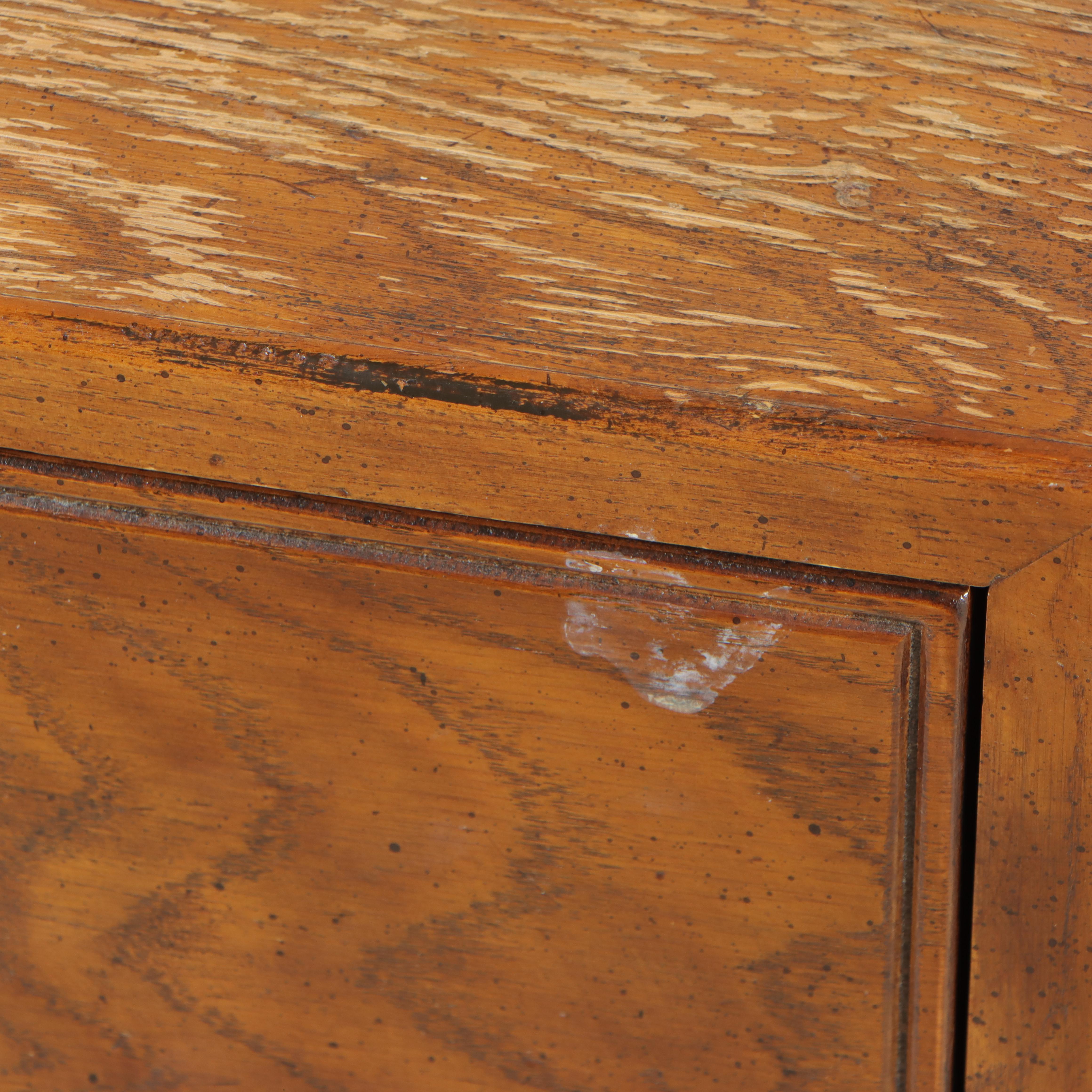 Pair of Henredon "Artefacts" Campaign Style Oak Nightstands, circa 1970