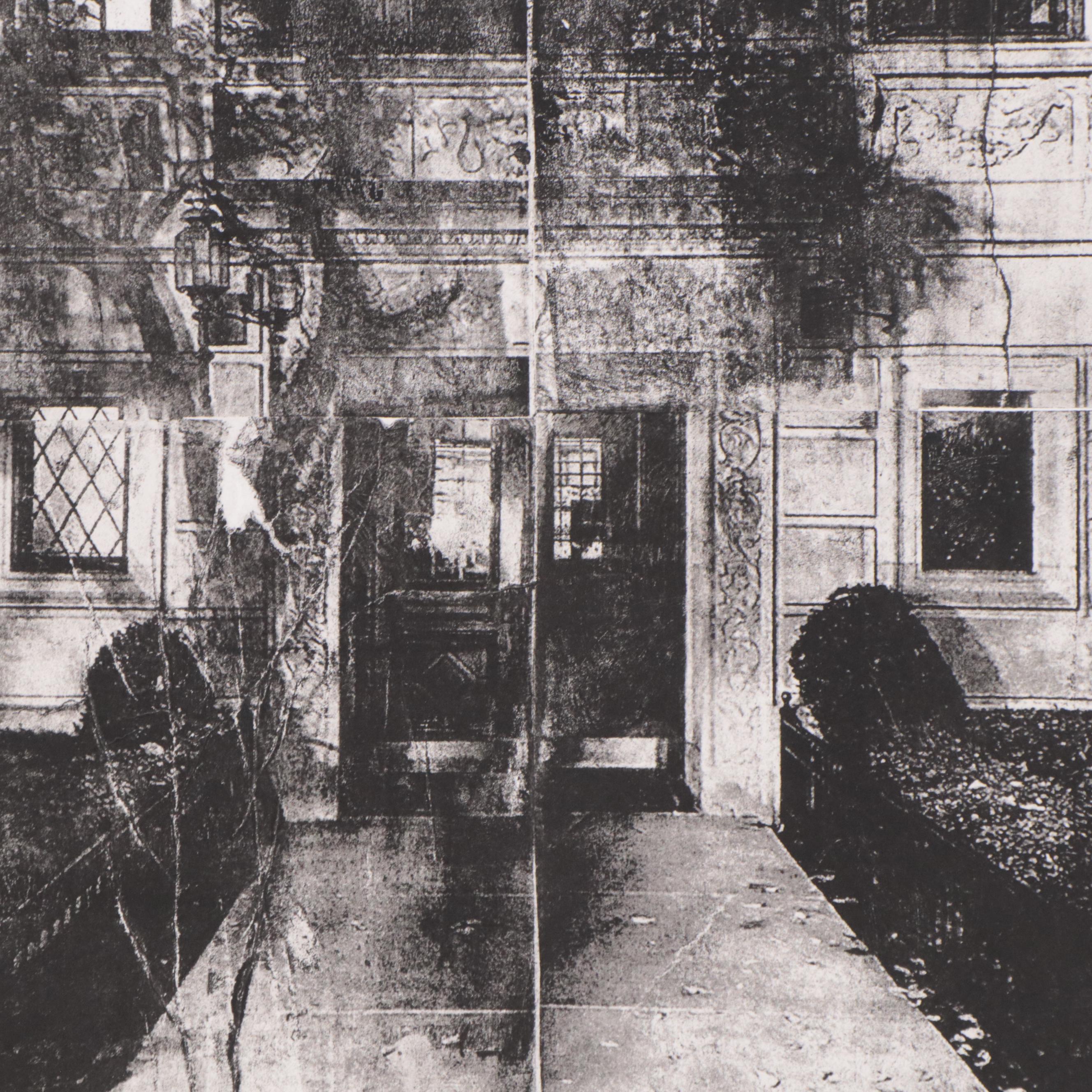 Julie Cowan Lithograph Monoprint "Family Enters First"