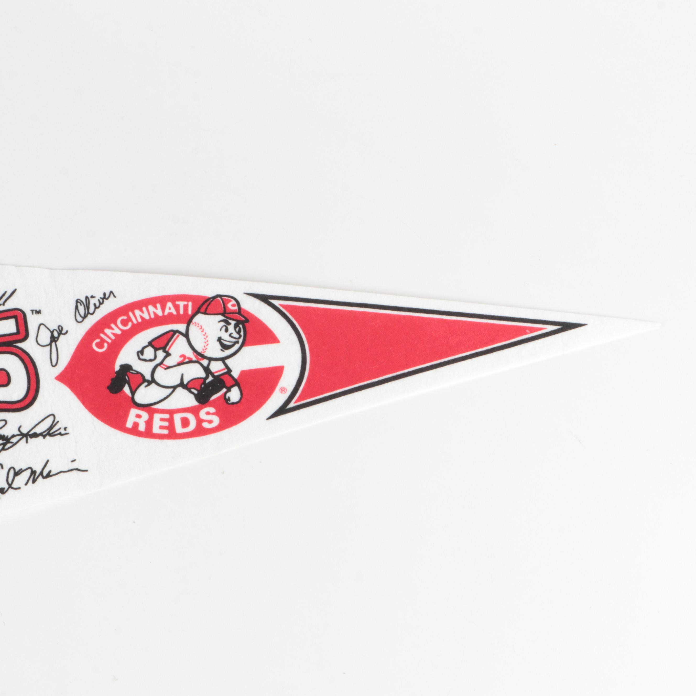 1990 Cincinnati Reds MLB World Series and National League Champions Pennants