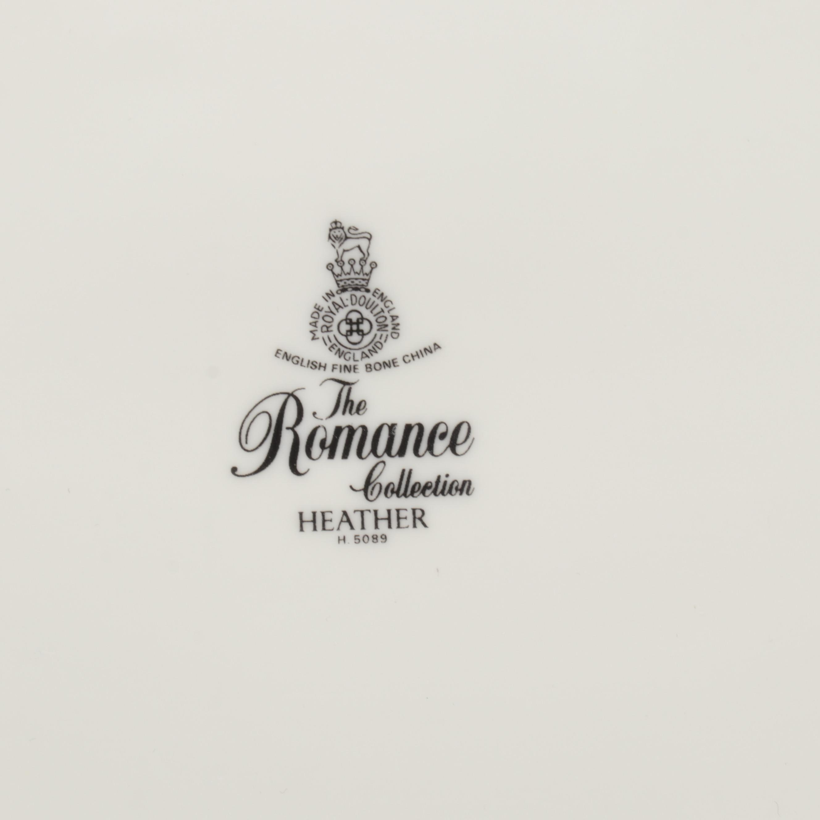 Royal Doulton Romance Collection "Heather" Bone China Dinnerware, 1984–1998