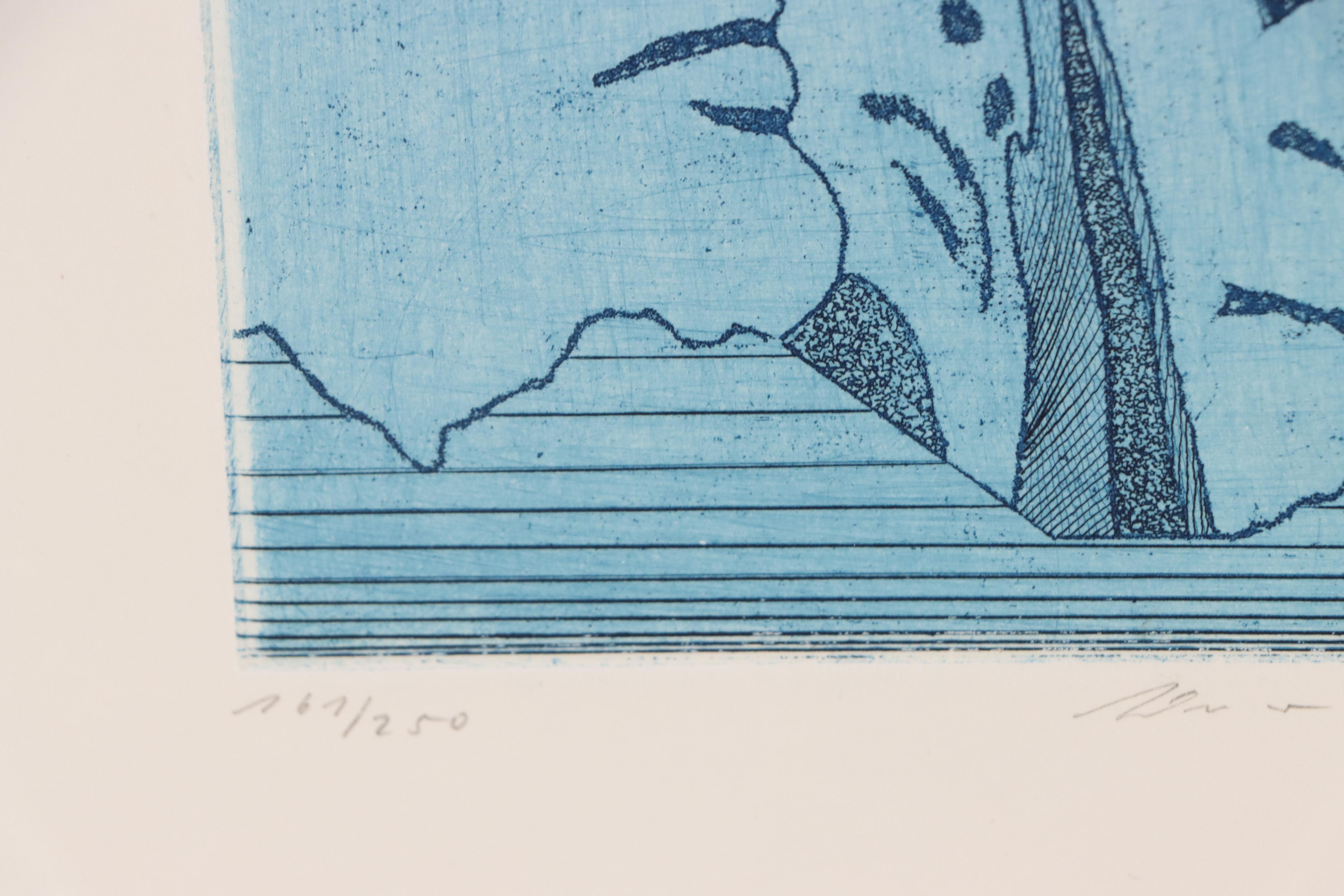 Werner Berges Etching With Aquatint "Portraitlandschaft," 1974