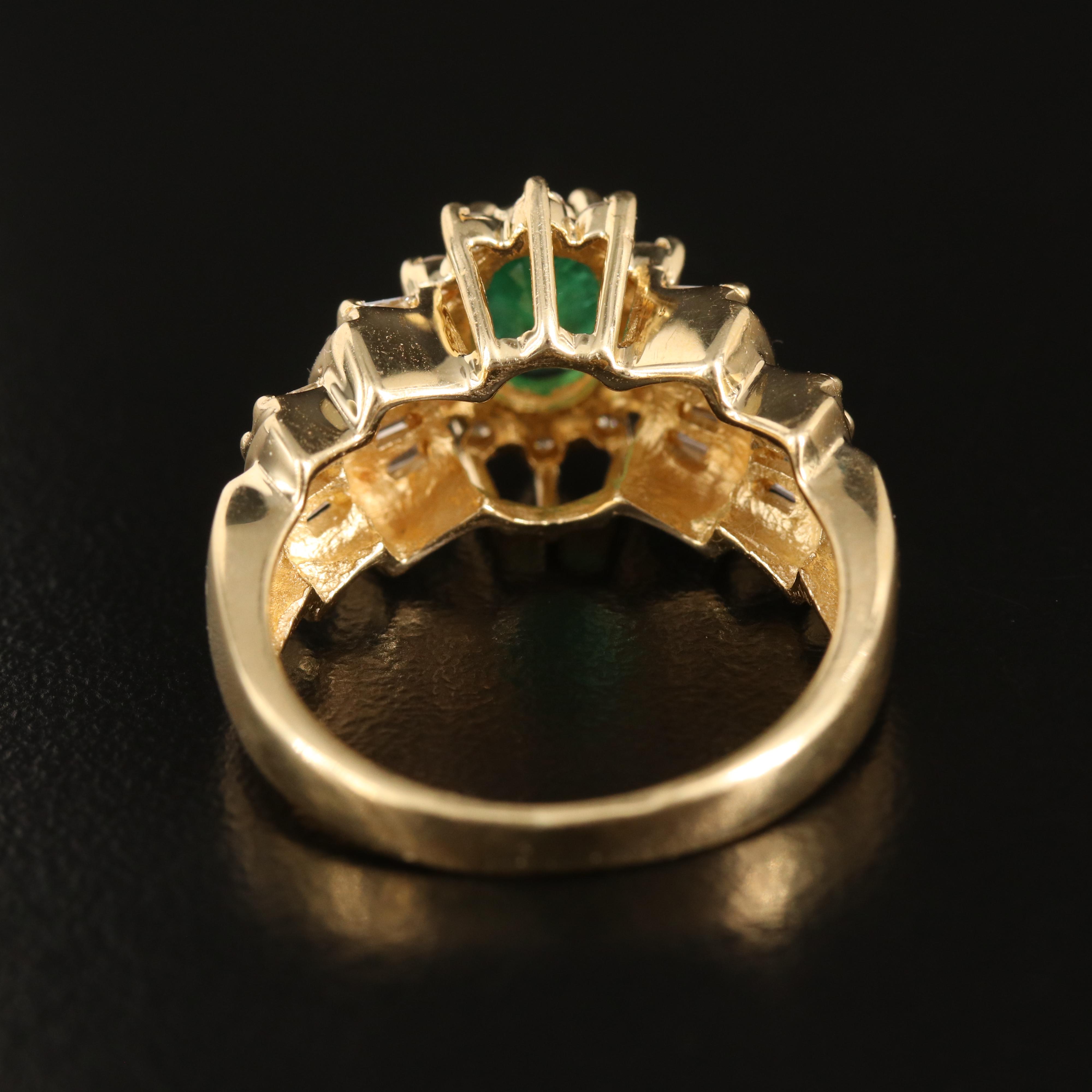 14K Emerald and Diamond Ring