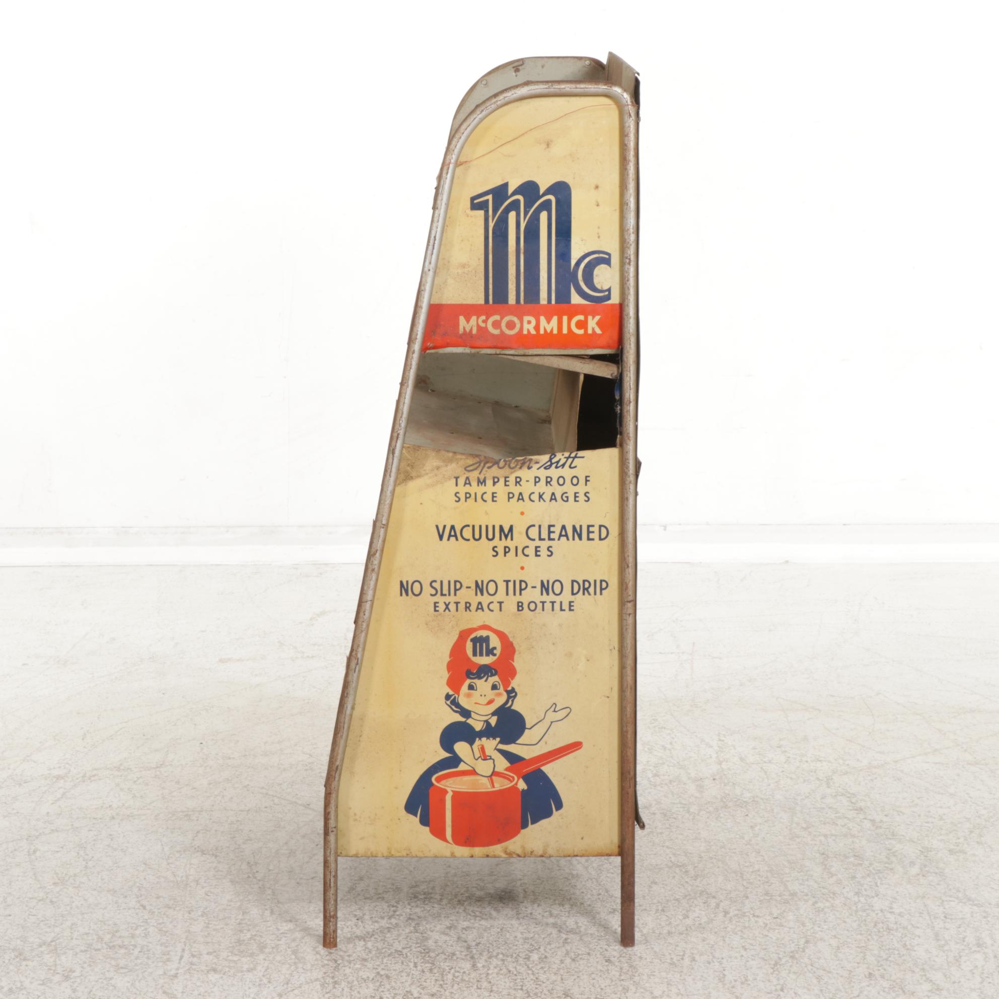 McCormick Spices Metal Retail Display Rack, Mid-20th Century
