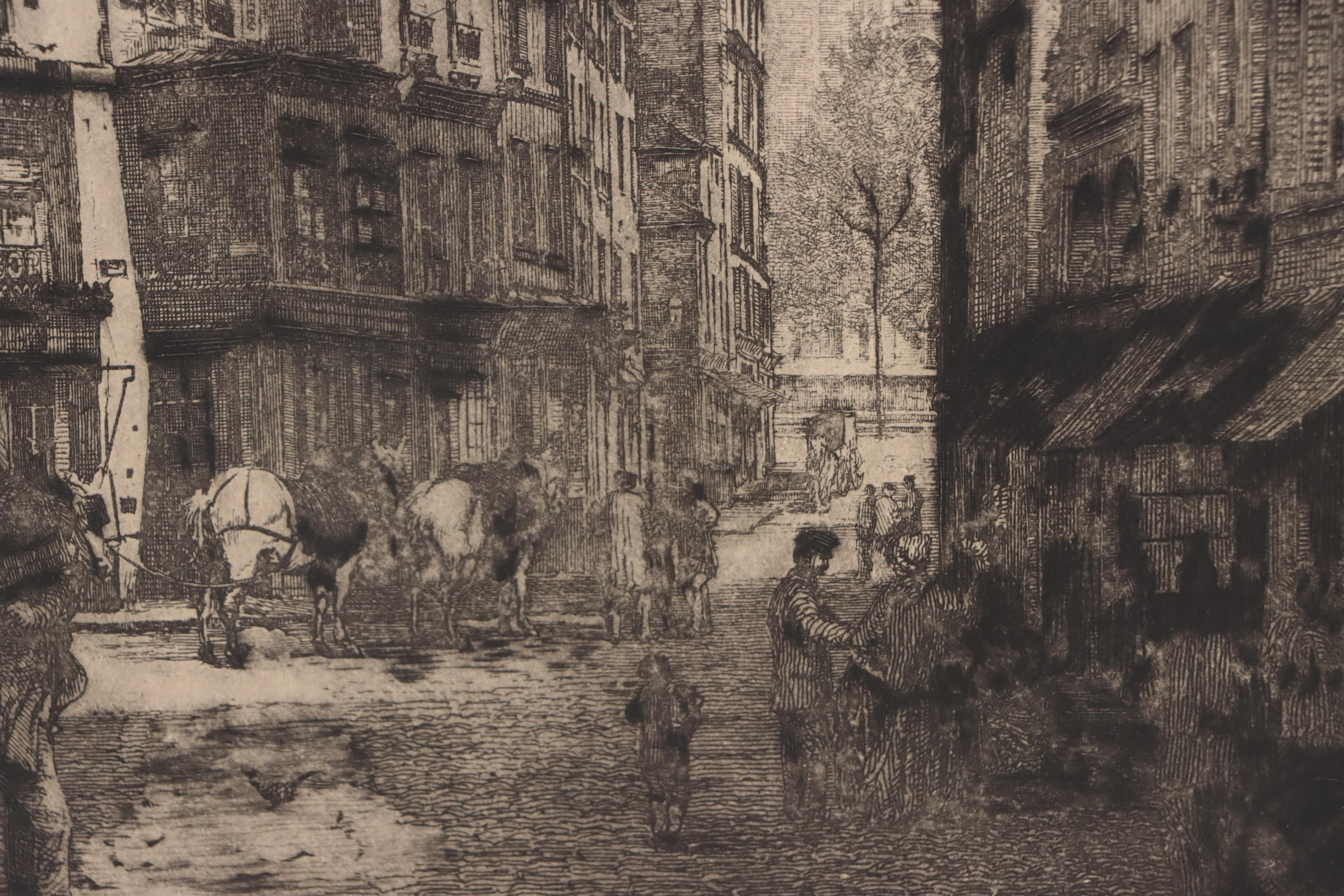 Jozsef Nagysándor Etching "Notre Dame, Paris," Circa 1927