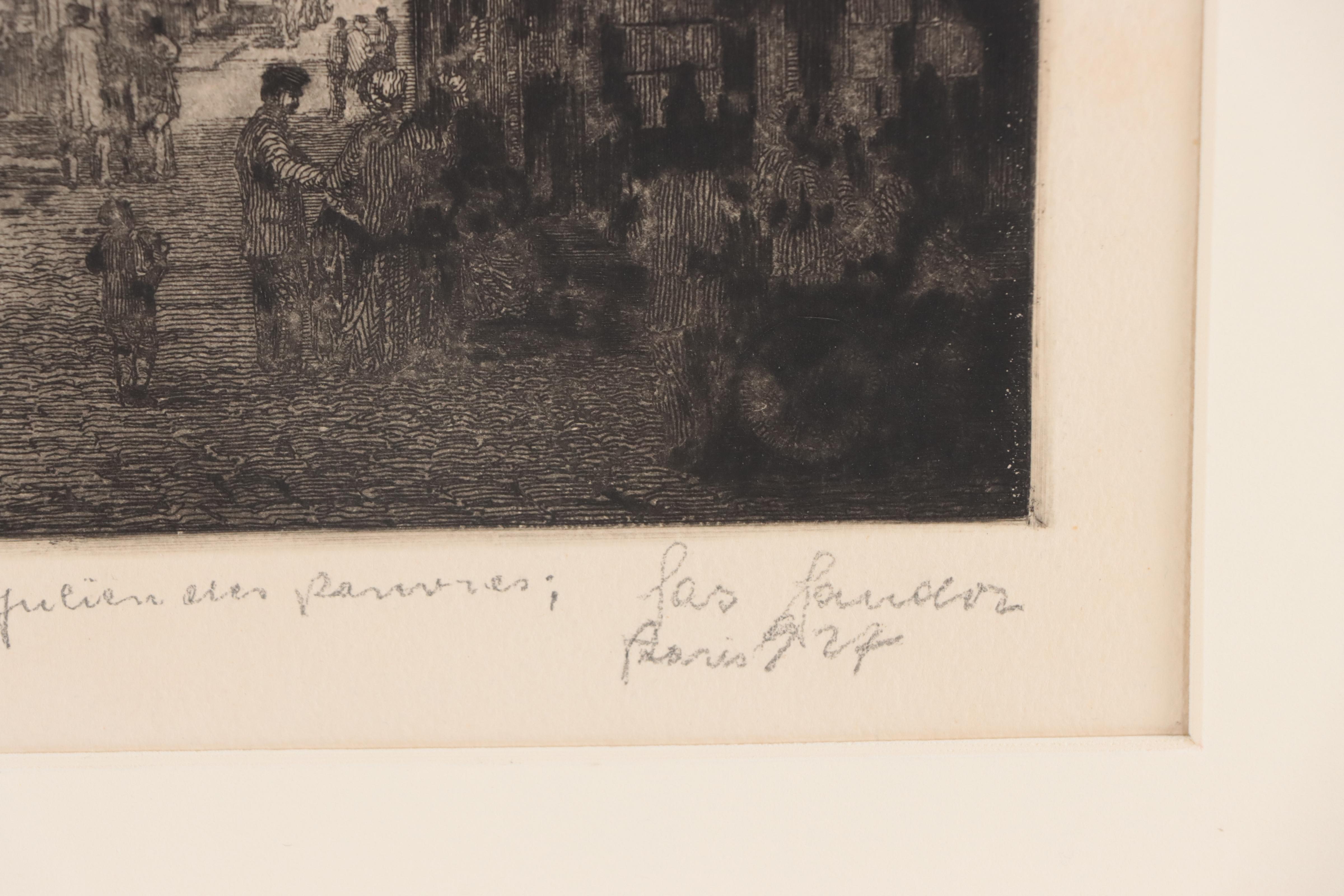 Jozsef Nagysándor Etching "Notre Dame, Paris," Circa 1927