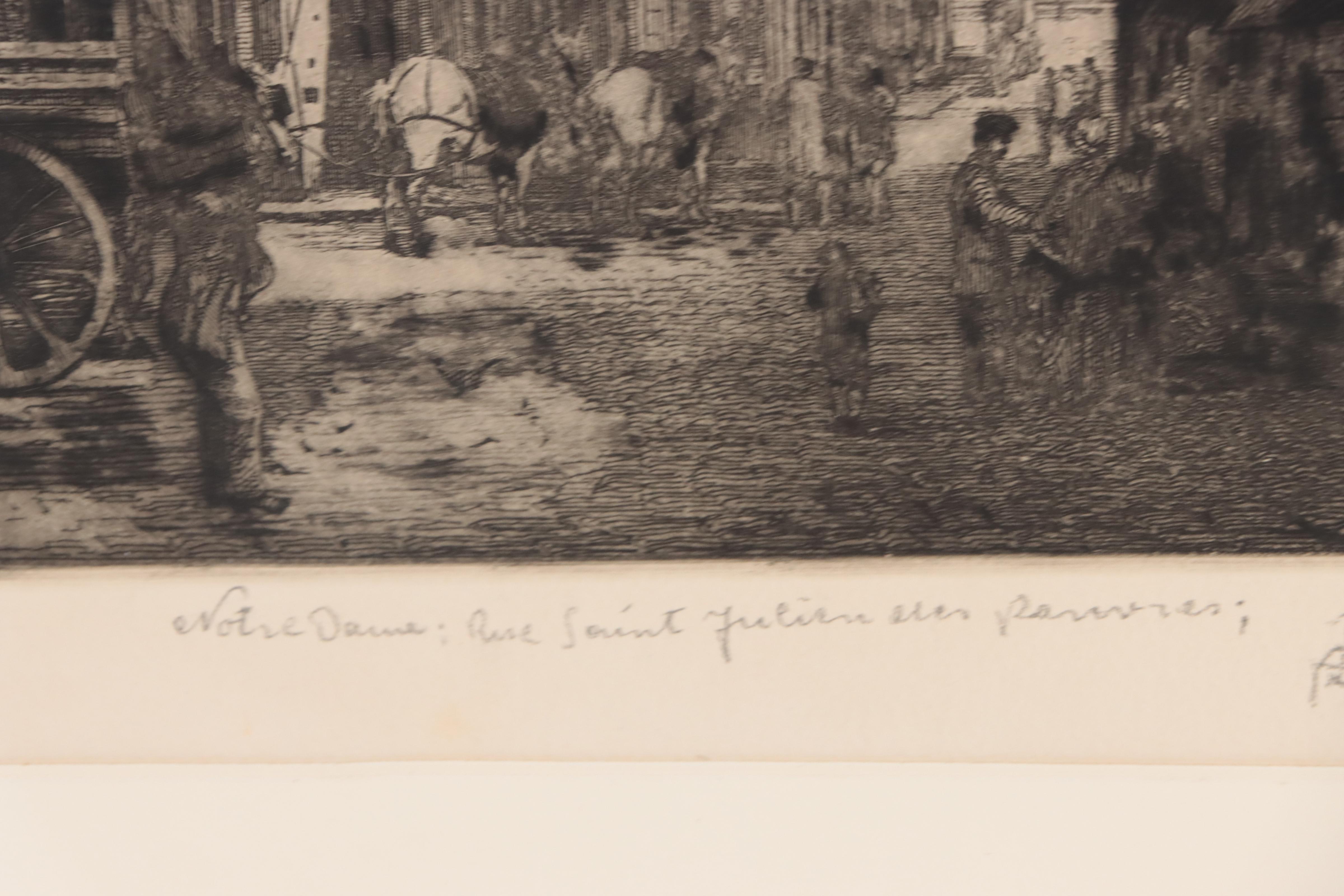 Jozsef Nagysándor Etching "Notre Dame, Paris," Circa 1927