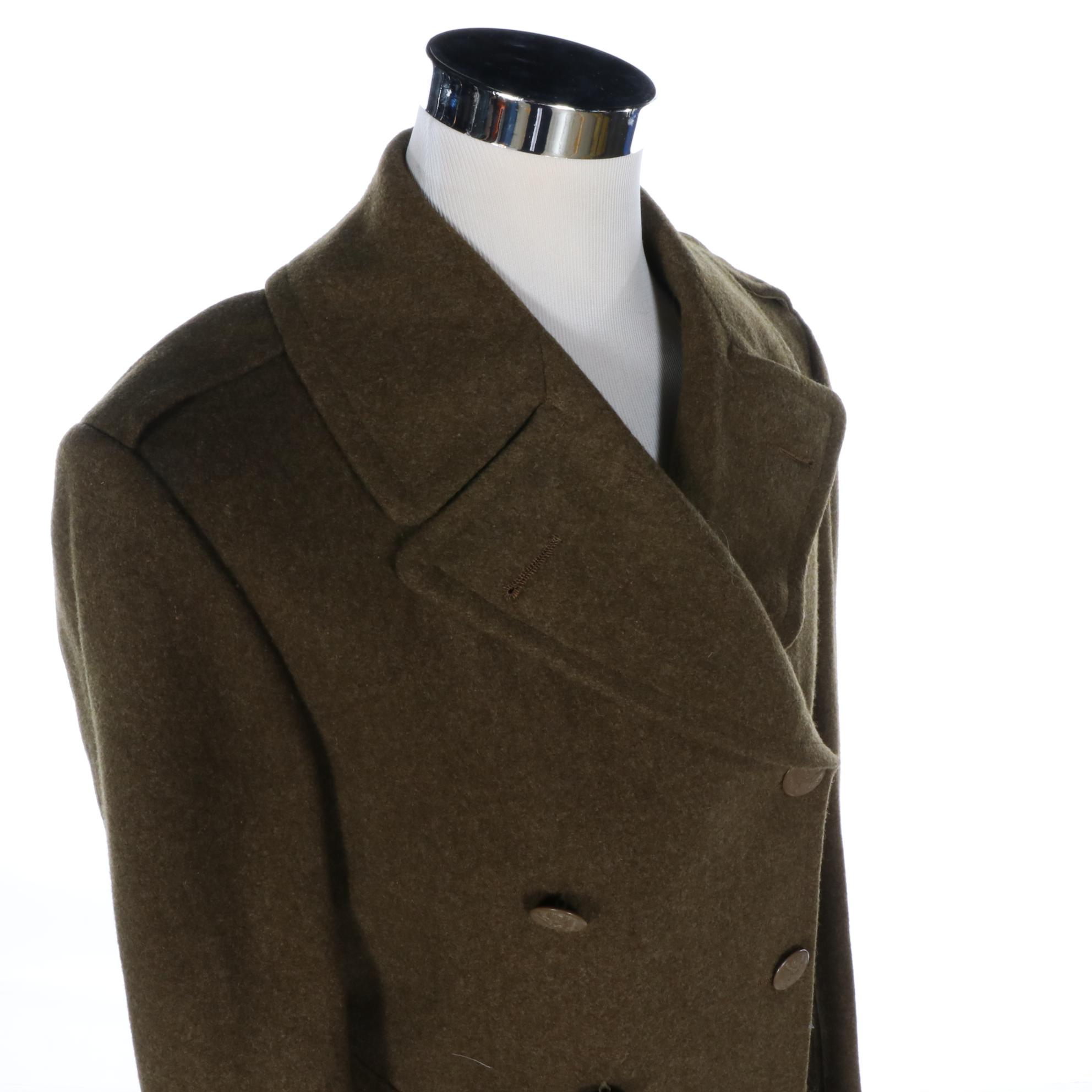 WWII Era United States Army Melton Wool Overcoat
