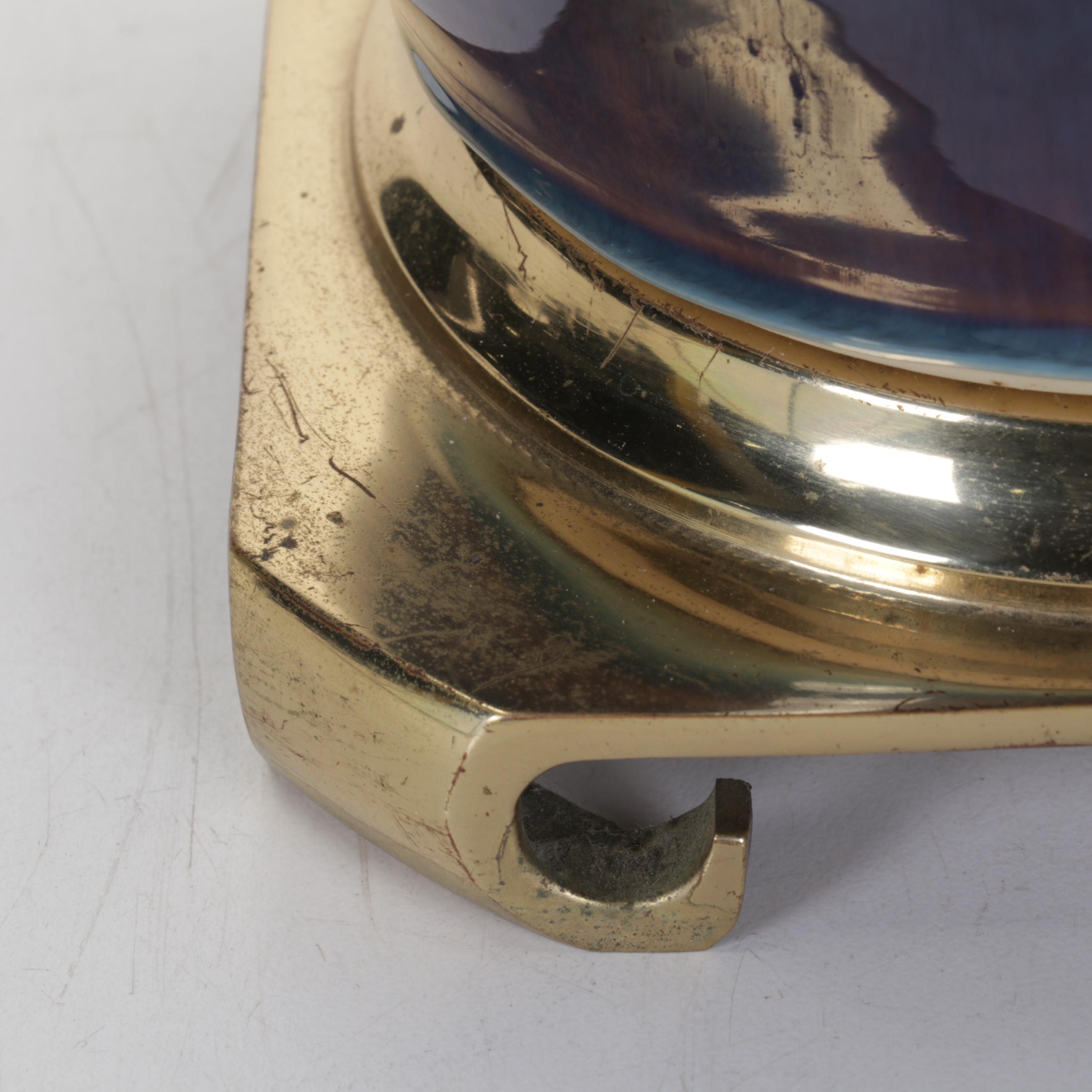 Bill Campbell Studios Ceramic Lamp with Leaded Acrylic Shade, 2000s