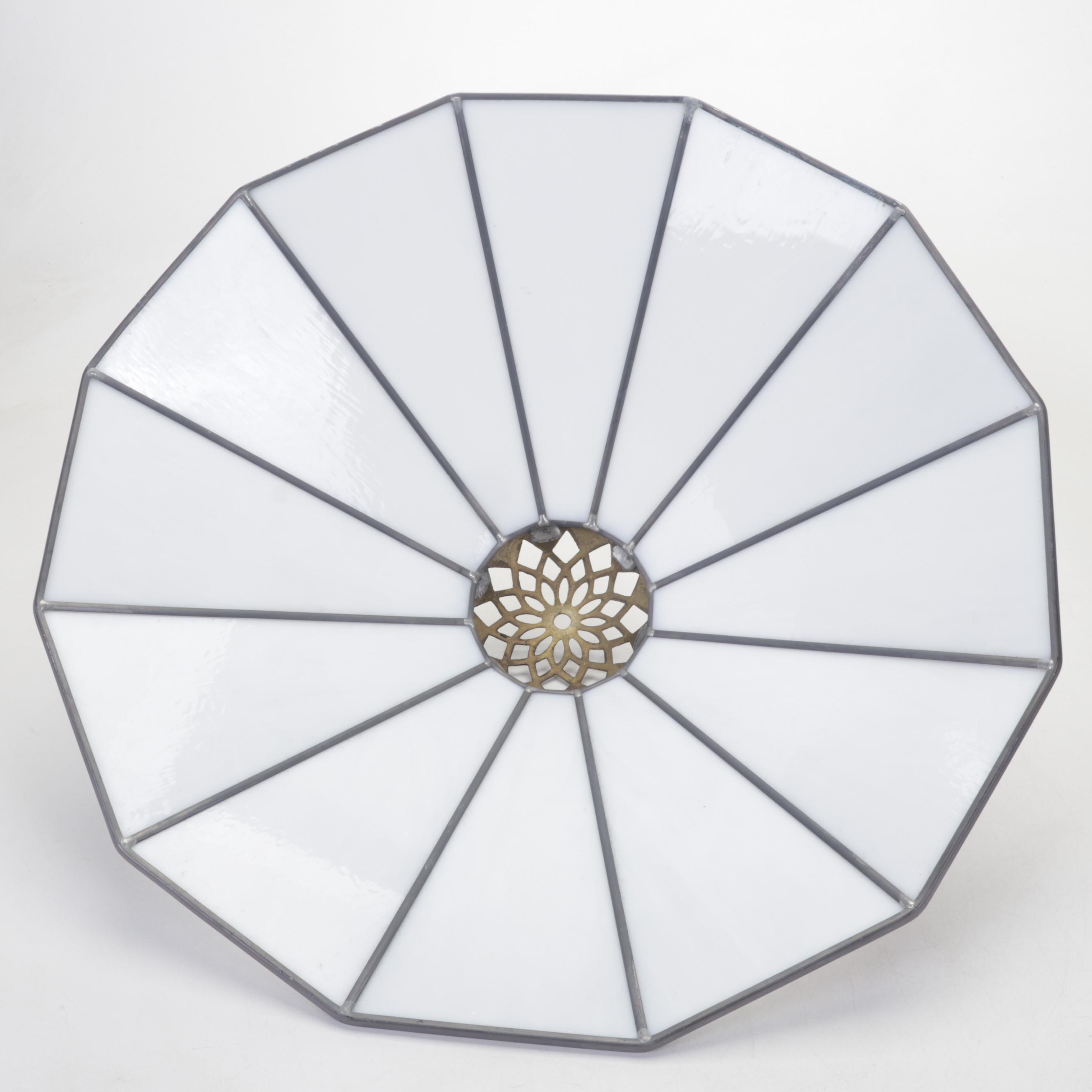 Bill Campbell Studios Ceramic Lamp with Leaded Acrylic Shade, 2000s