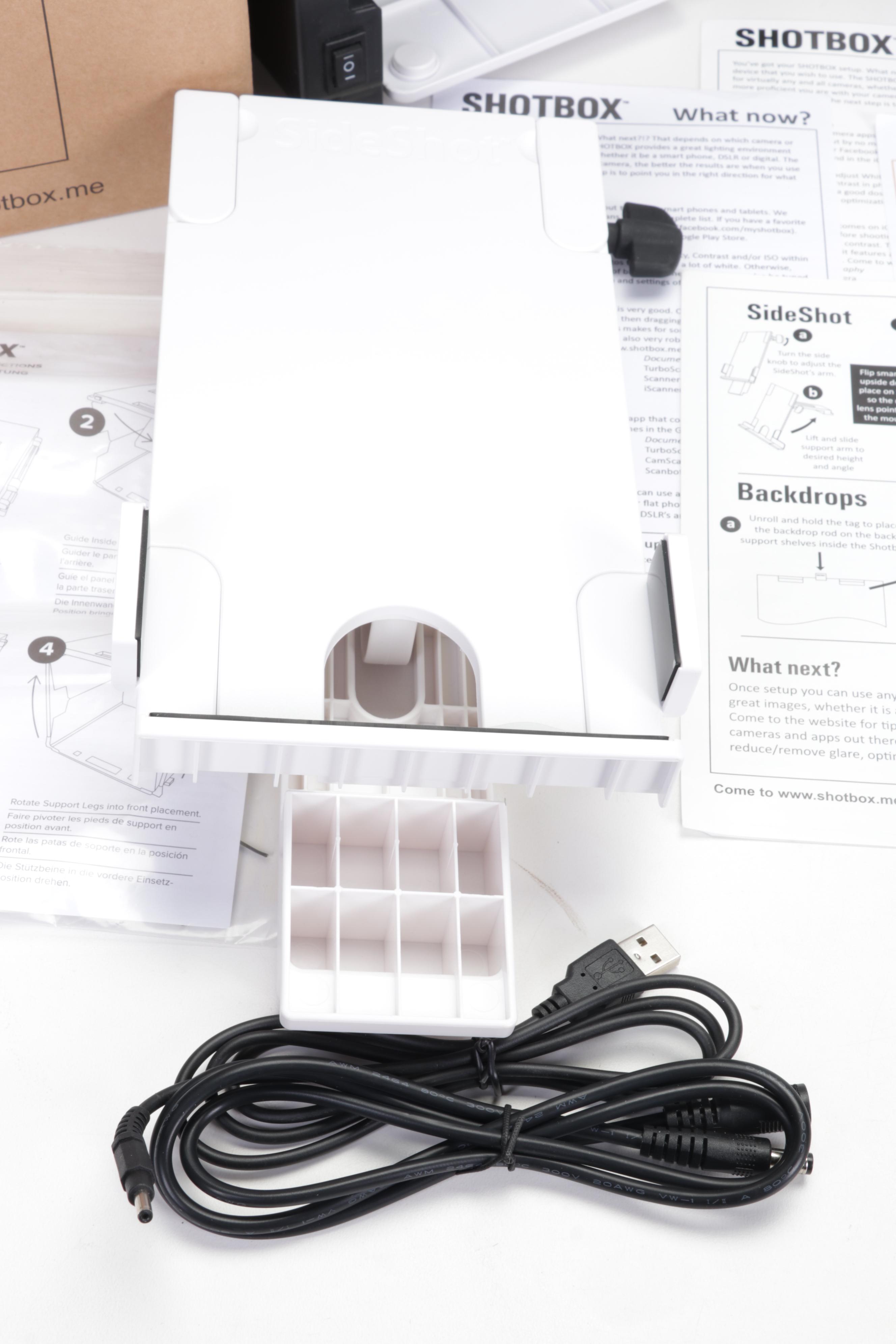 Shotbox Portable Light Studio with Side Shot Attachable Arm