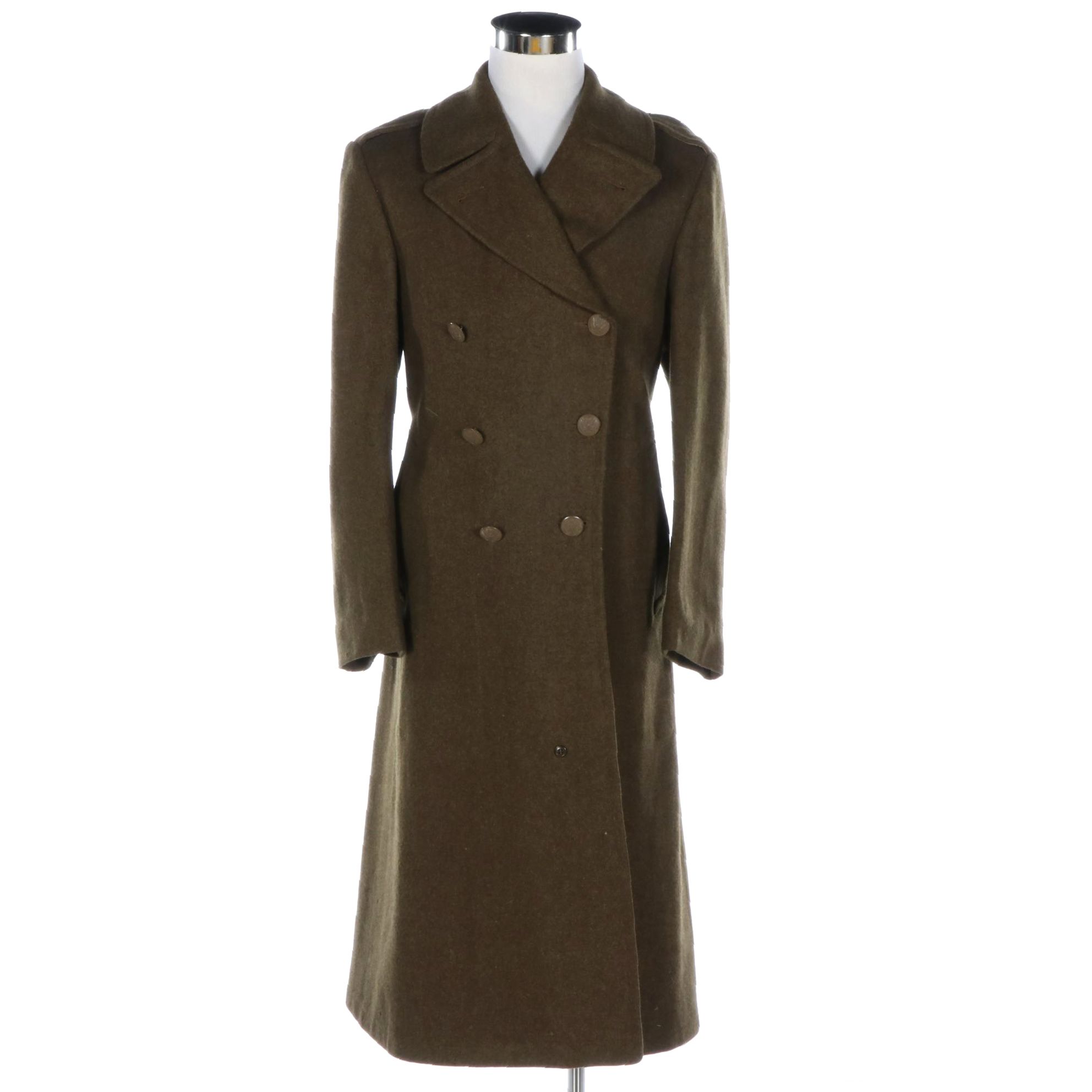 WWII Era United States Army Melton Wool Overcoat