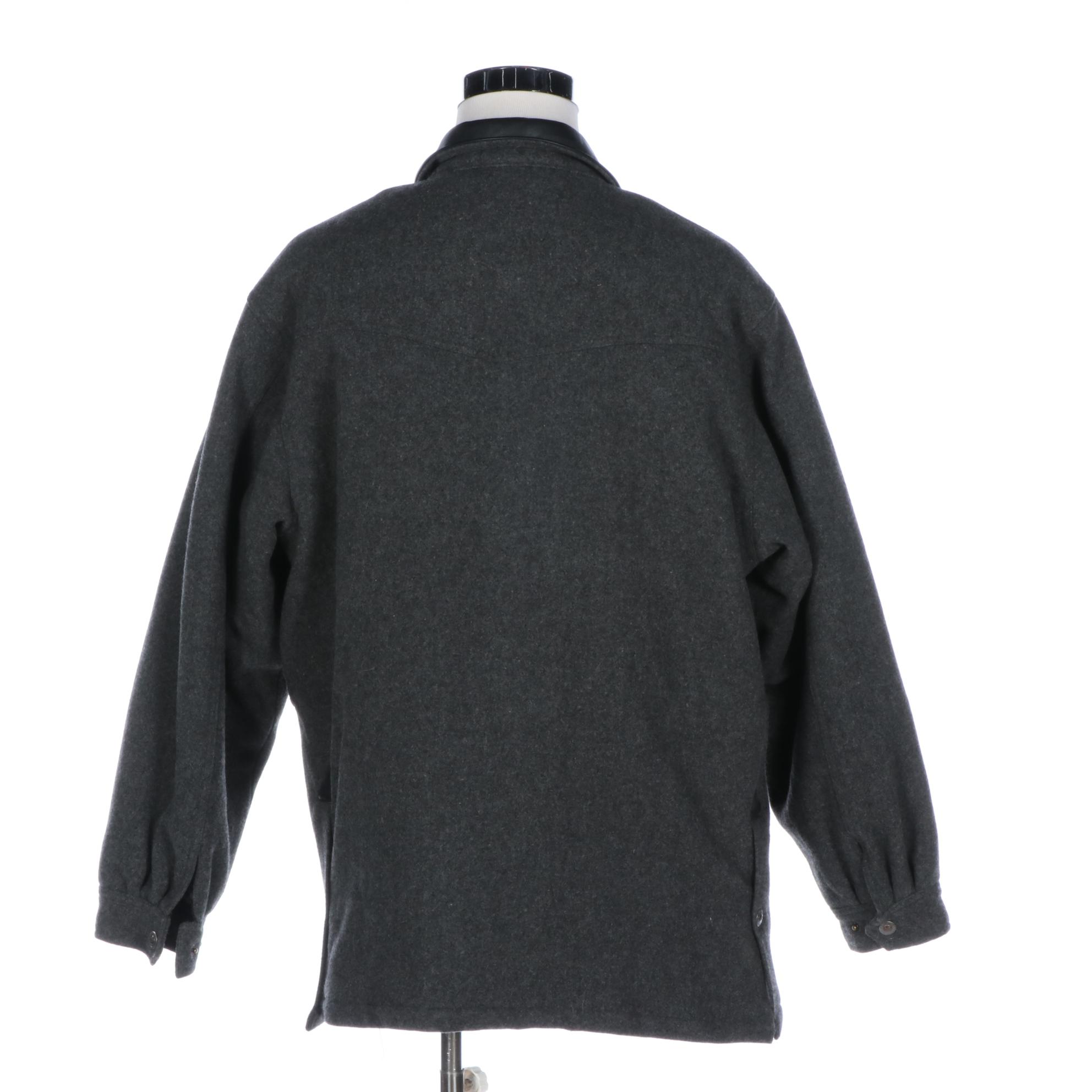 Men's Wyoming Traders Ranch Wool Jacket with Leather Trim