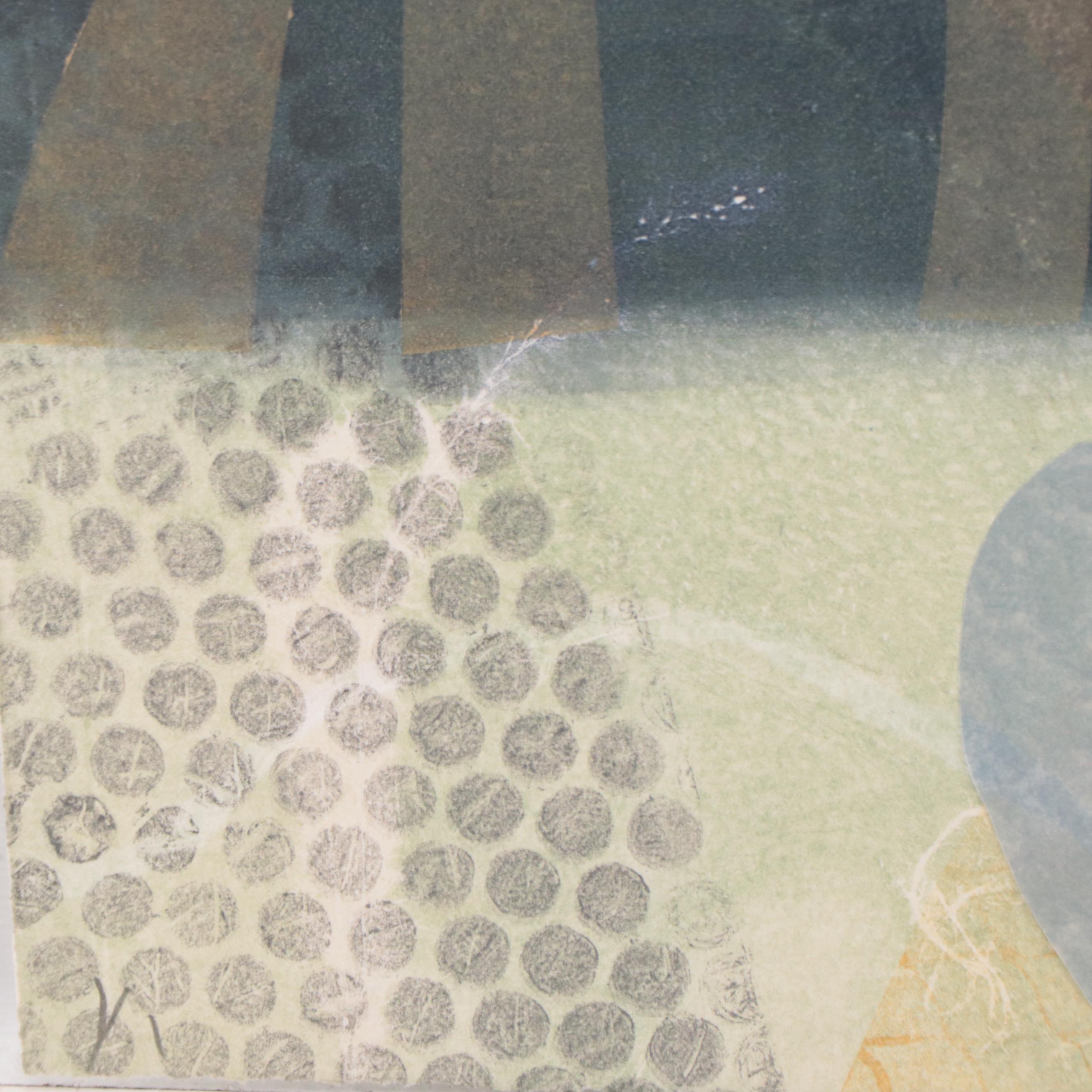 Beth Herman Adler Biomorphic Monoprint "Lingam", 21st Century