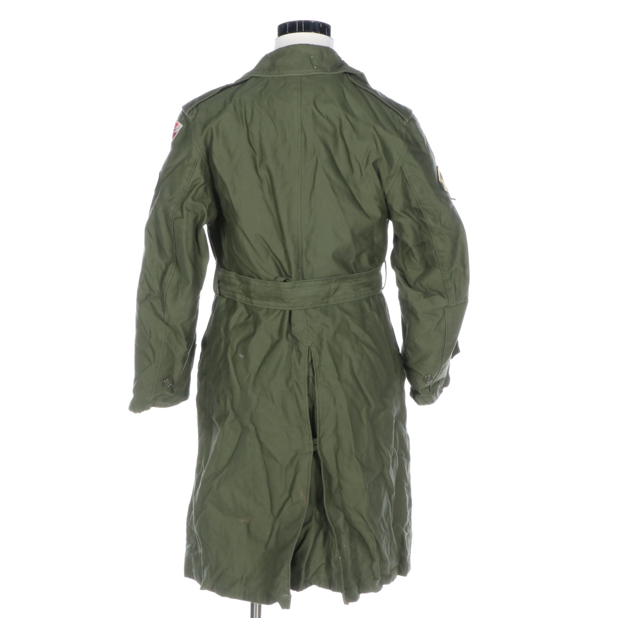 Vietnam Era U.S. Army Cotton Sateen Overcoat OG-107 with Removable Liner